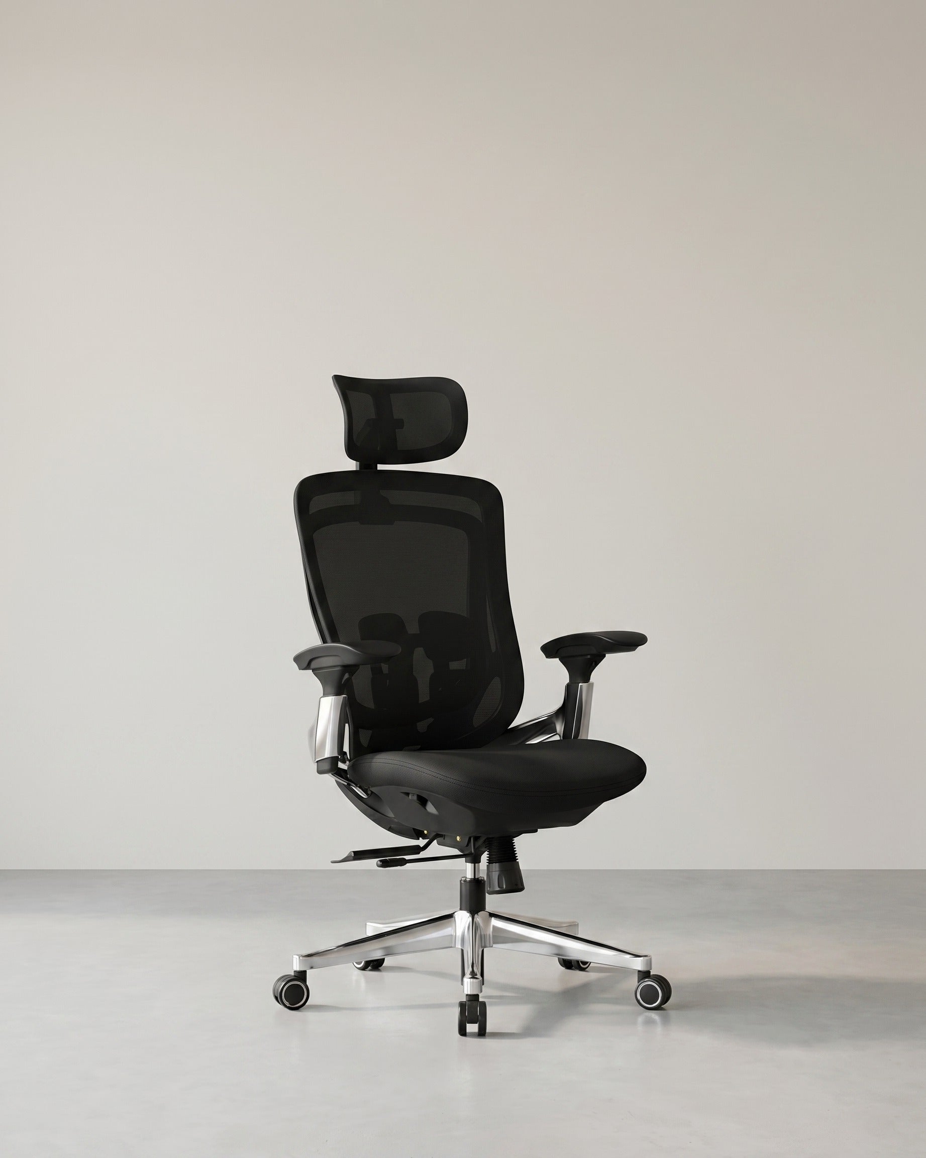 Ergonomischer Bürostuhl Ergo Elite 2.0 – stufenlos verstellbar – 6-teilige TPR-Lendenwirbelstütze – Tragkraft bis 150 kg – Schwarz