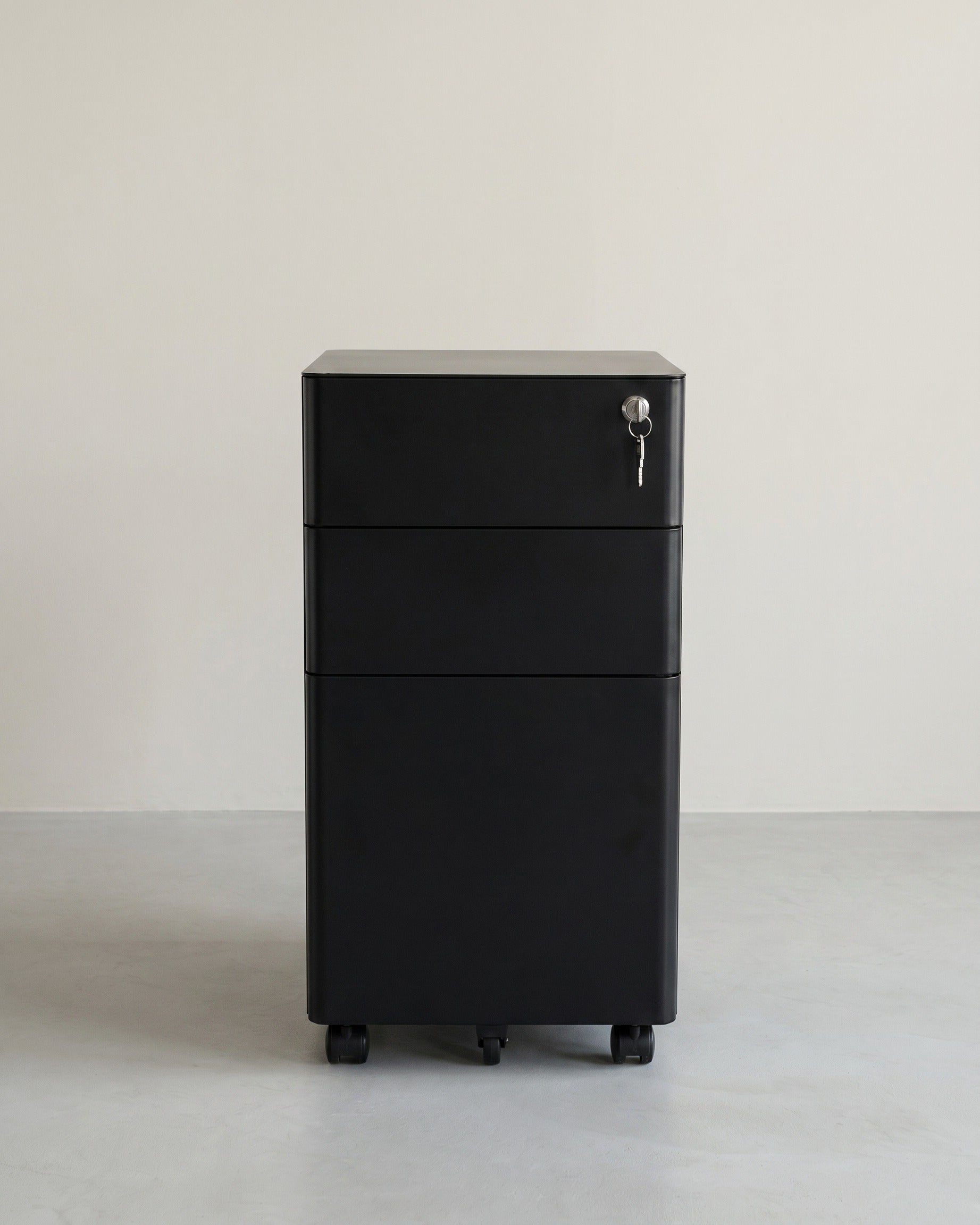 Aktenschrank mit 3 Schubladen - Schubladenelement - Schrank mit Rollen – Schwarz