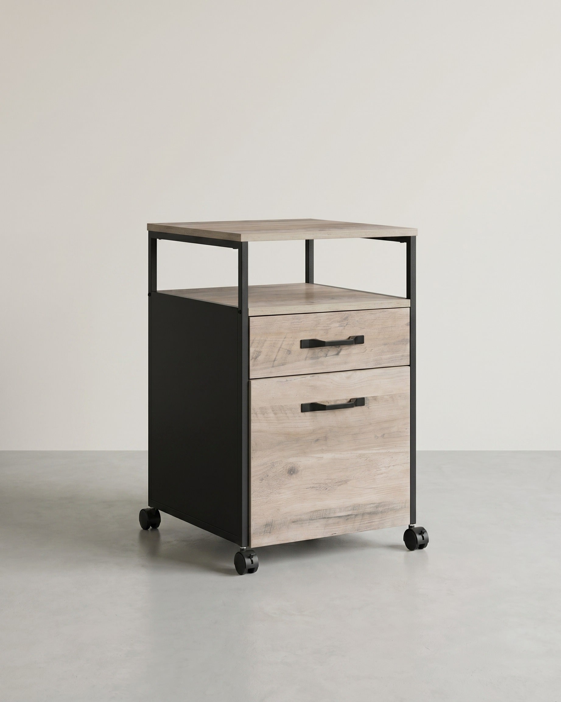 Schubladenelement auf Rollen - mit 2 Schubladen - Home Office – Grau