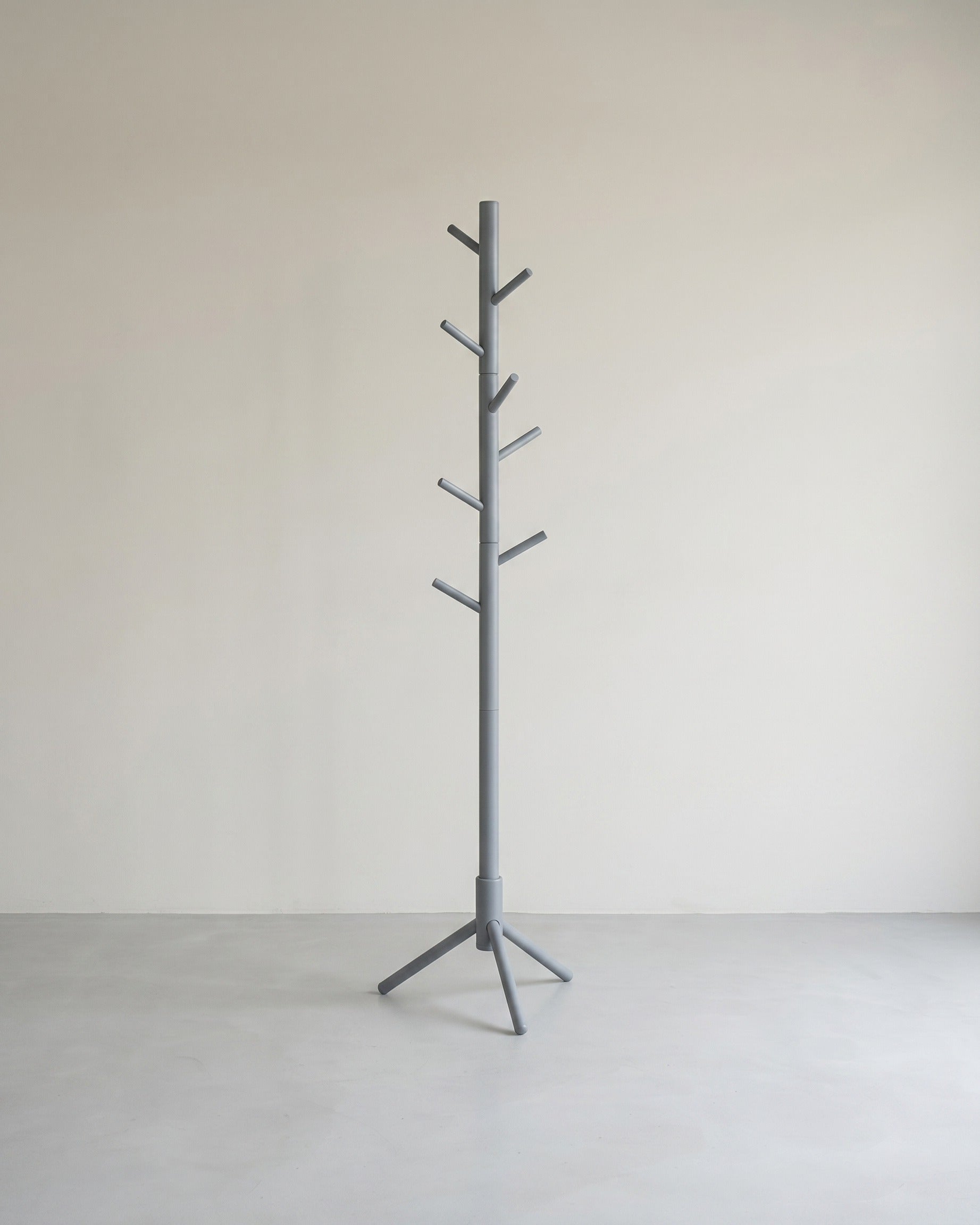 Garderobenständer aus Massivholz mit 8 Haken – Stabil, elegant und einfach zu montieren – Grau