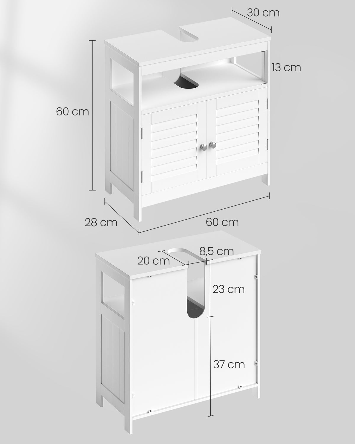 Waschbeckenschrank - Badezimmerschrank - Schrank unter Waschbecken