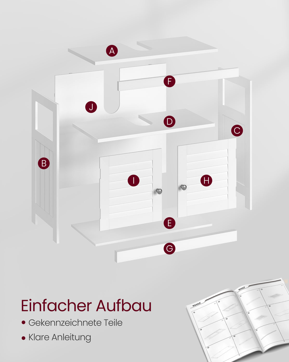 Waschbeckenschrank - Badezimmerschrank - Schrank unter Waschbecken