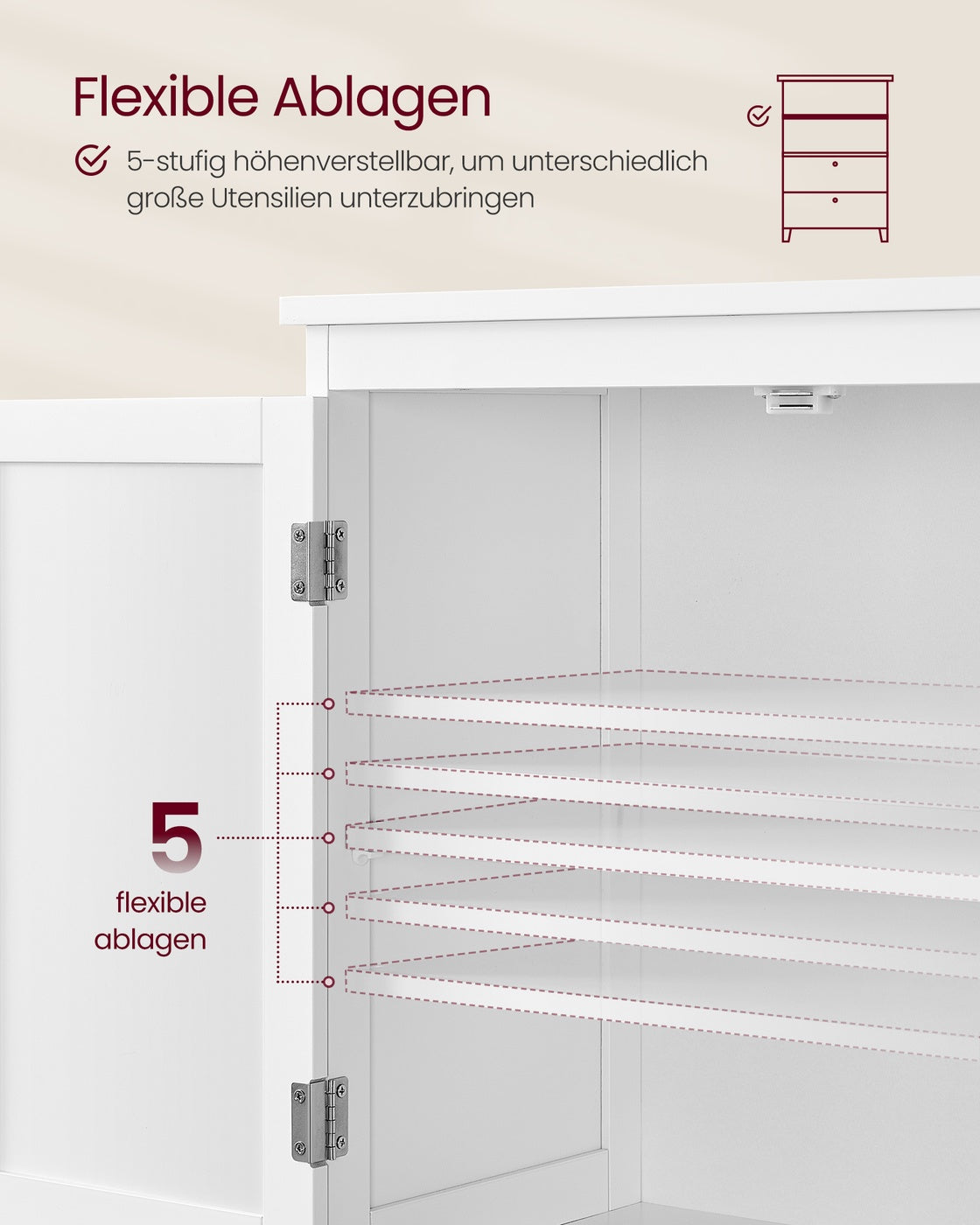 Stilvoller Badezimmerschrank mit verstellbarem Stauraum