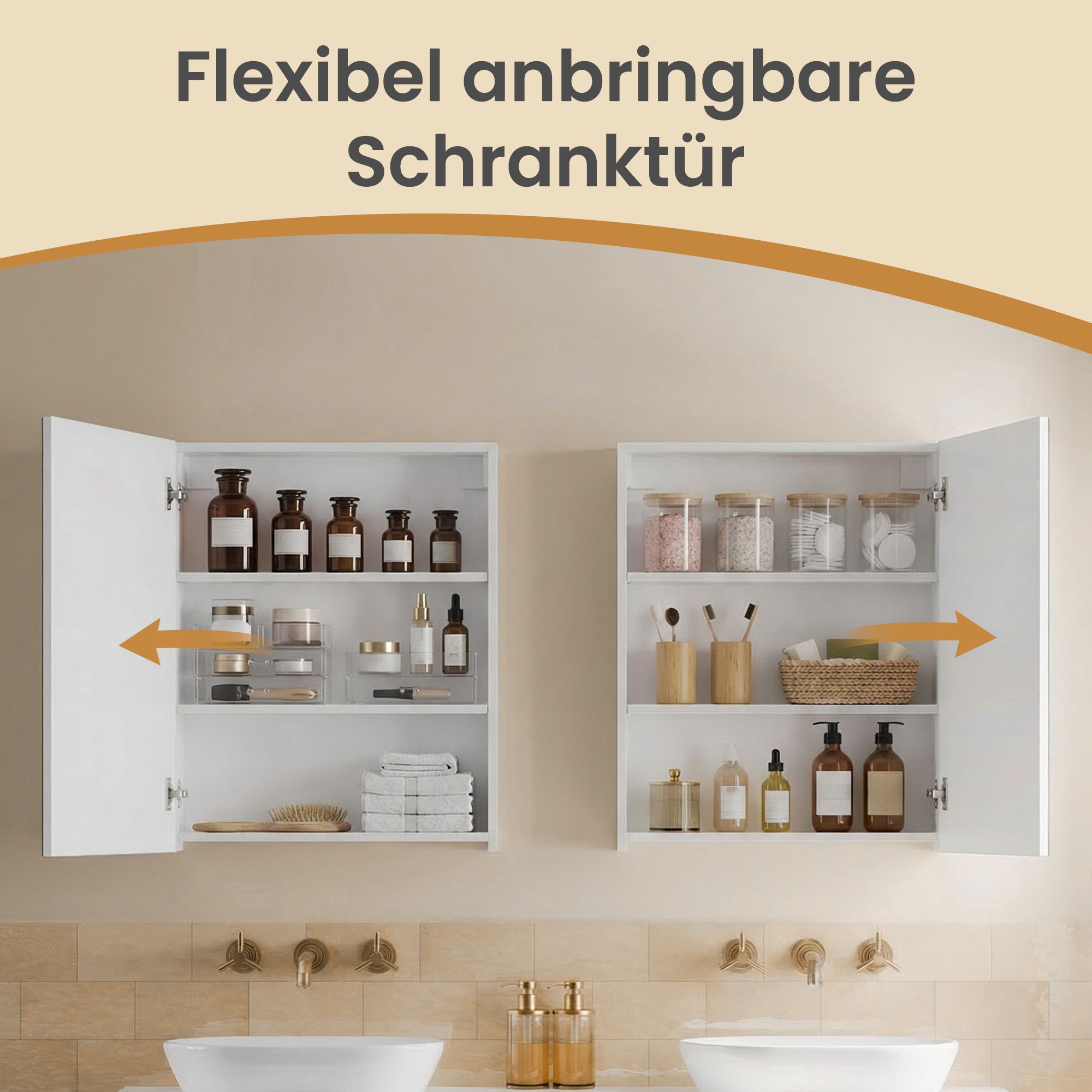 Hängeschrank Mit Spiegel - Badezimmerschrank Mit Verstellbaren Böden - Für Badezimmer