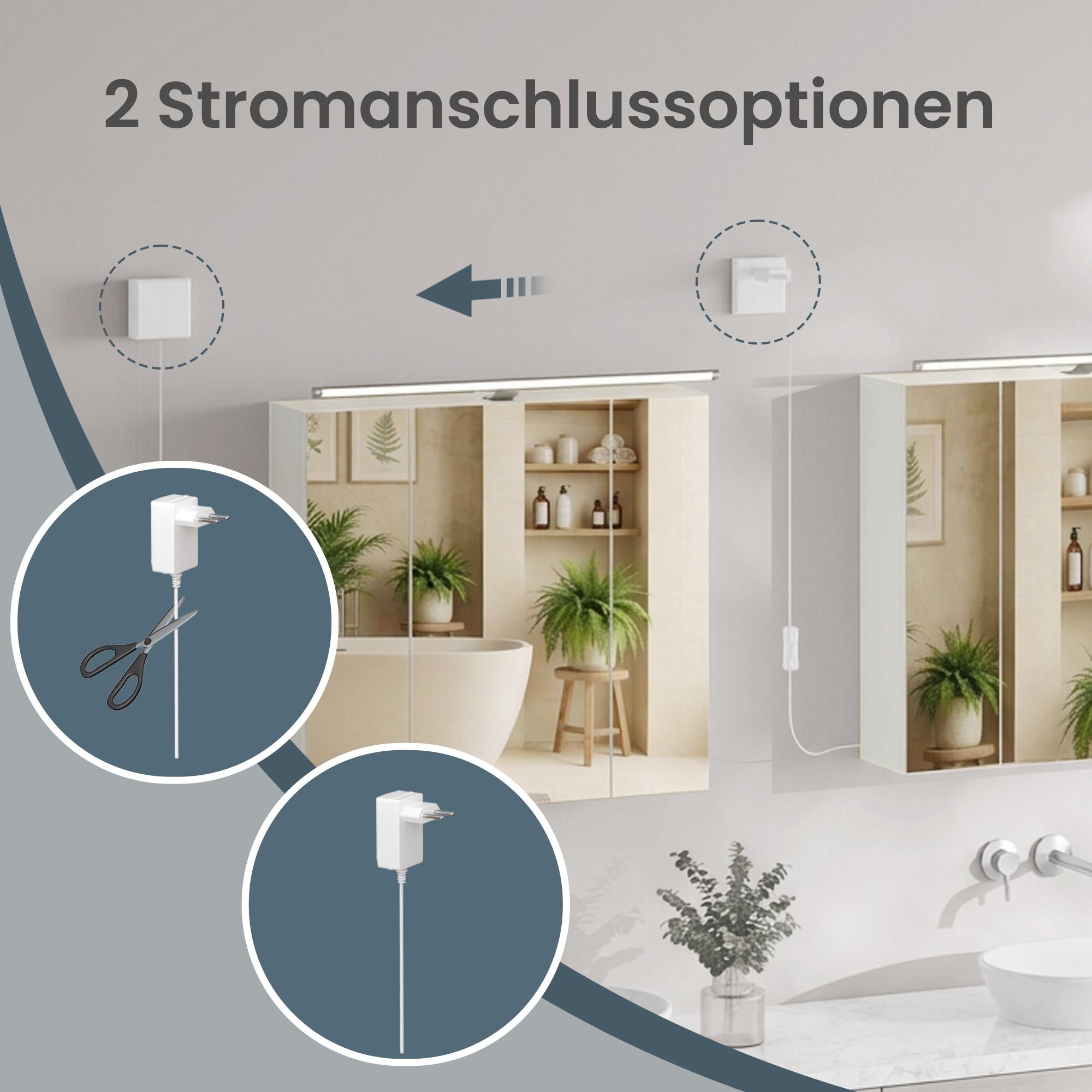 Spiegelschrank - Hängeschrank Mit Verstellbaren Böden Und Beleuchtung - Für Badezimmer