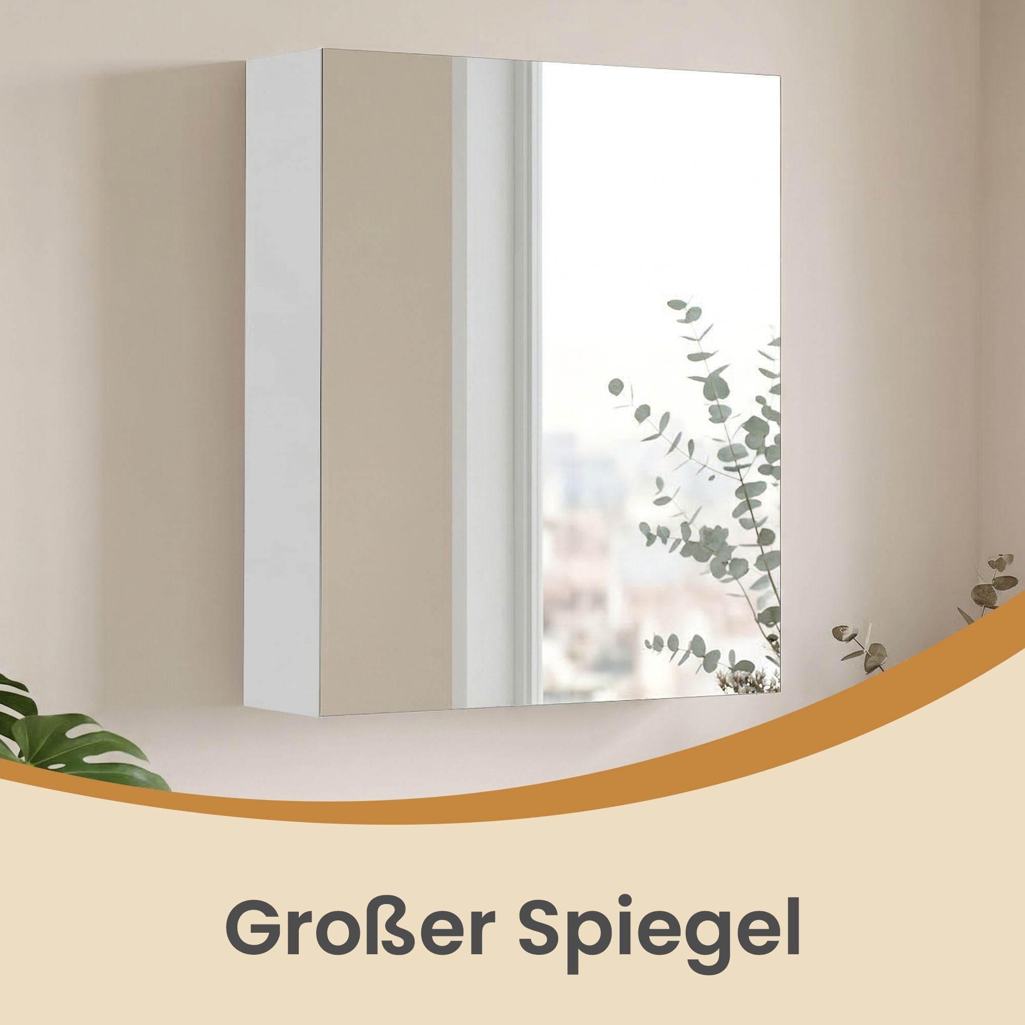 Hängeschrank Mit Spiegel - Badezimmerschrank Mit Verstellbaren Böden - Für Badezimmer
