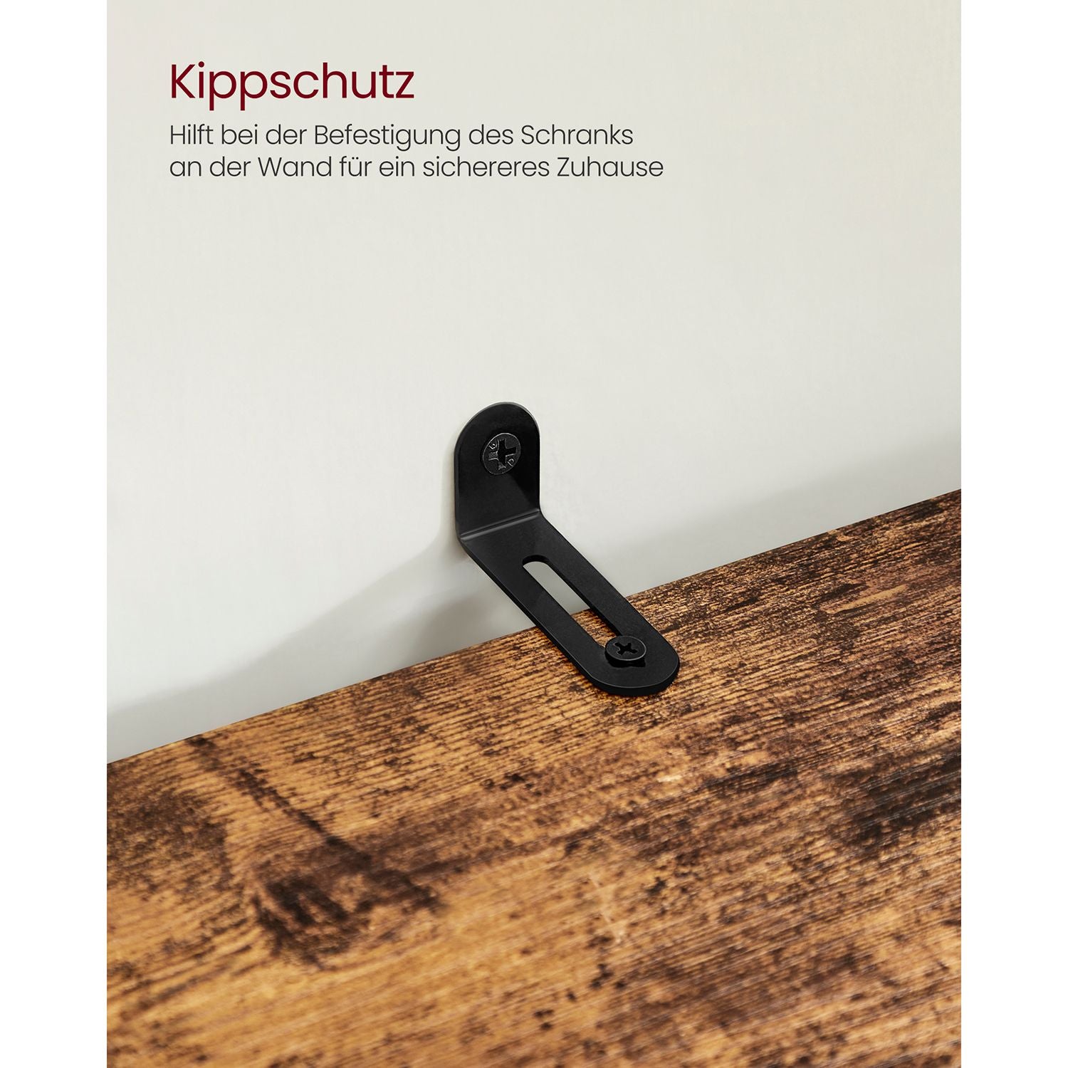 Hoher Lagerschrank mit Tür und offenen Fächern – Industriedesign – 167 cm hoch – Rustikales Braun