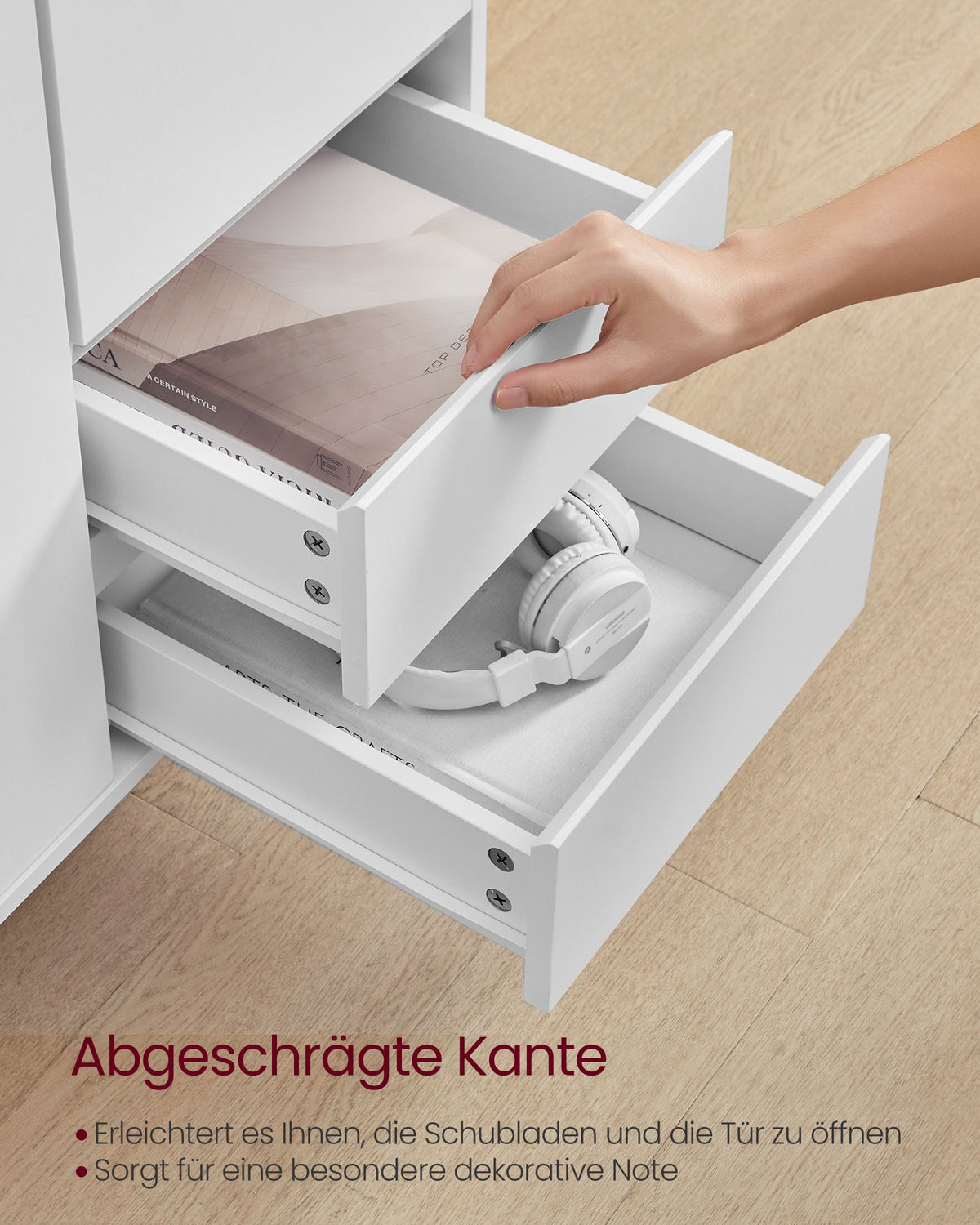 Aufbewahrungsschrank – KAILYN Kollektion – Wolkenweiß – Modern & minimalistisch