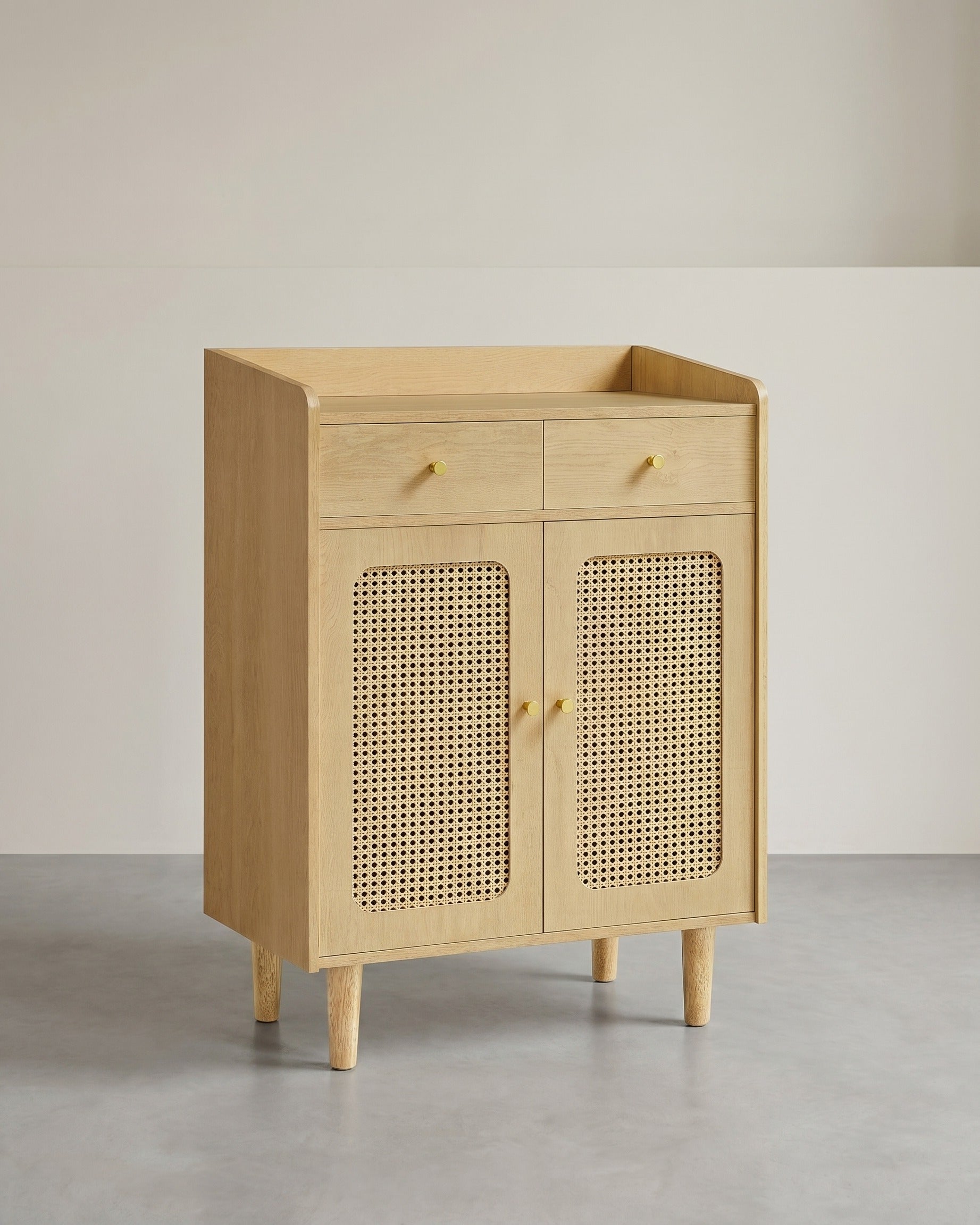 Sideboard Bohoven - Mit Rattan-Optik-Türen - Für Wohnzimmer, Flur Oder Schlafzimmer