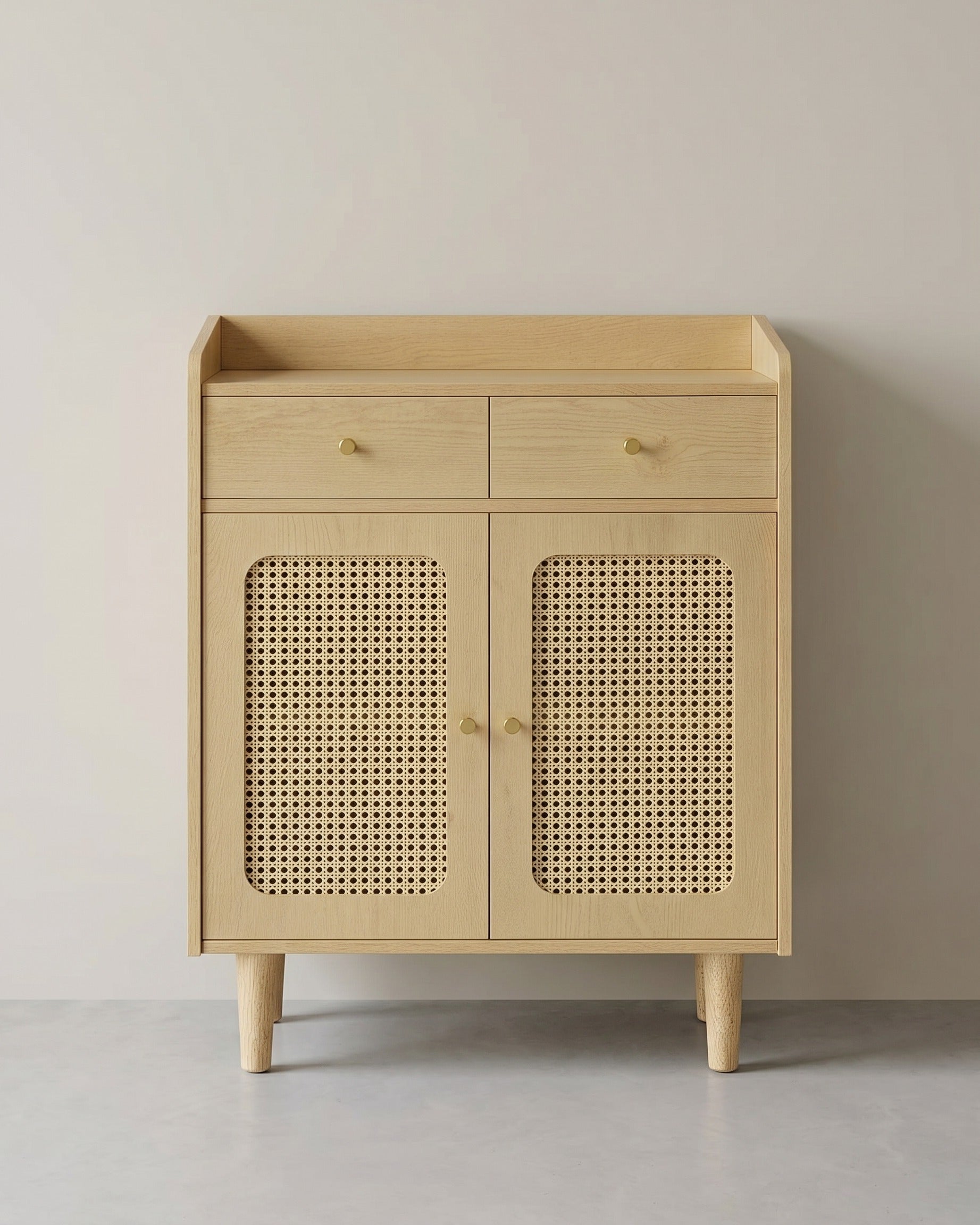 Sideboard – Stilvoller Aufbewahrungsschrank mit Rattan- und Massivholzbeinen