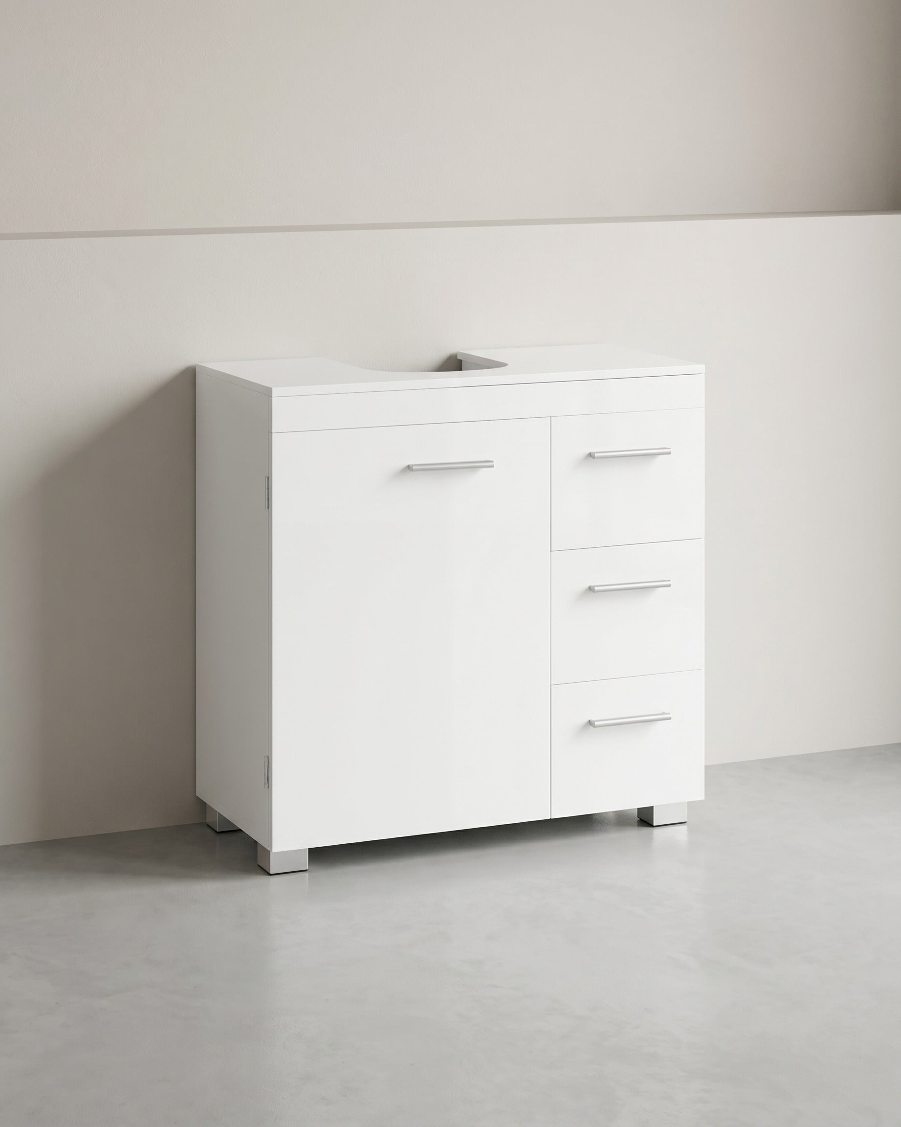 Waschtischunterschrank - 30 x 60 x 64 cm - 2 Fächer - Mit Ablage