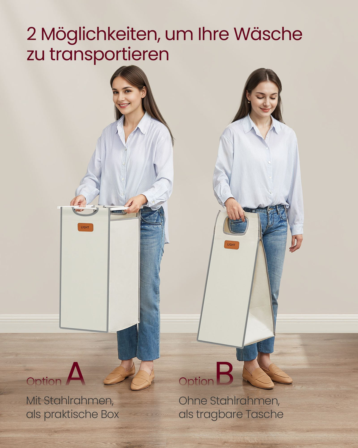 Wäschekorbwagen - Wäschewagen - Wäschekorb auf Rädern