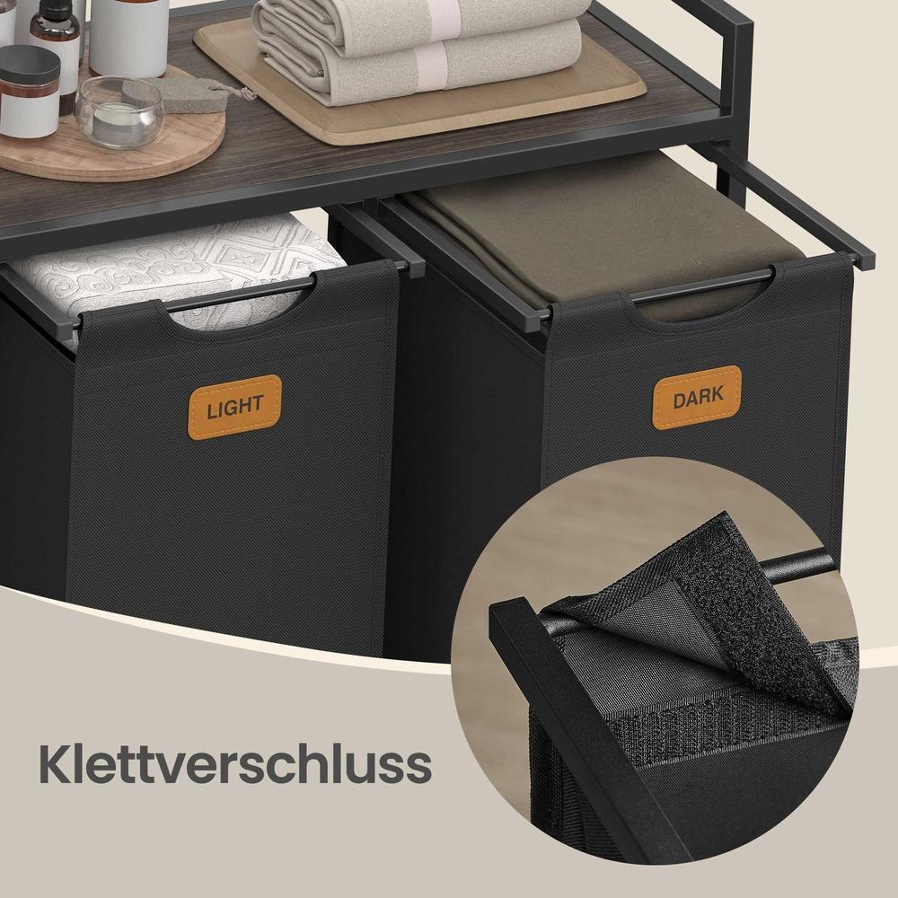 Wäschesortierer Auf Rollen - Mit Stoffsäcken Und Ablagefläche - Für Waschraum