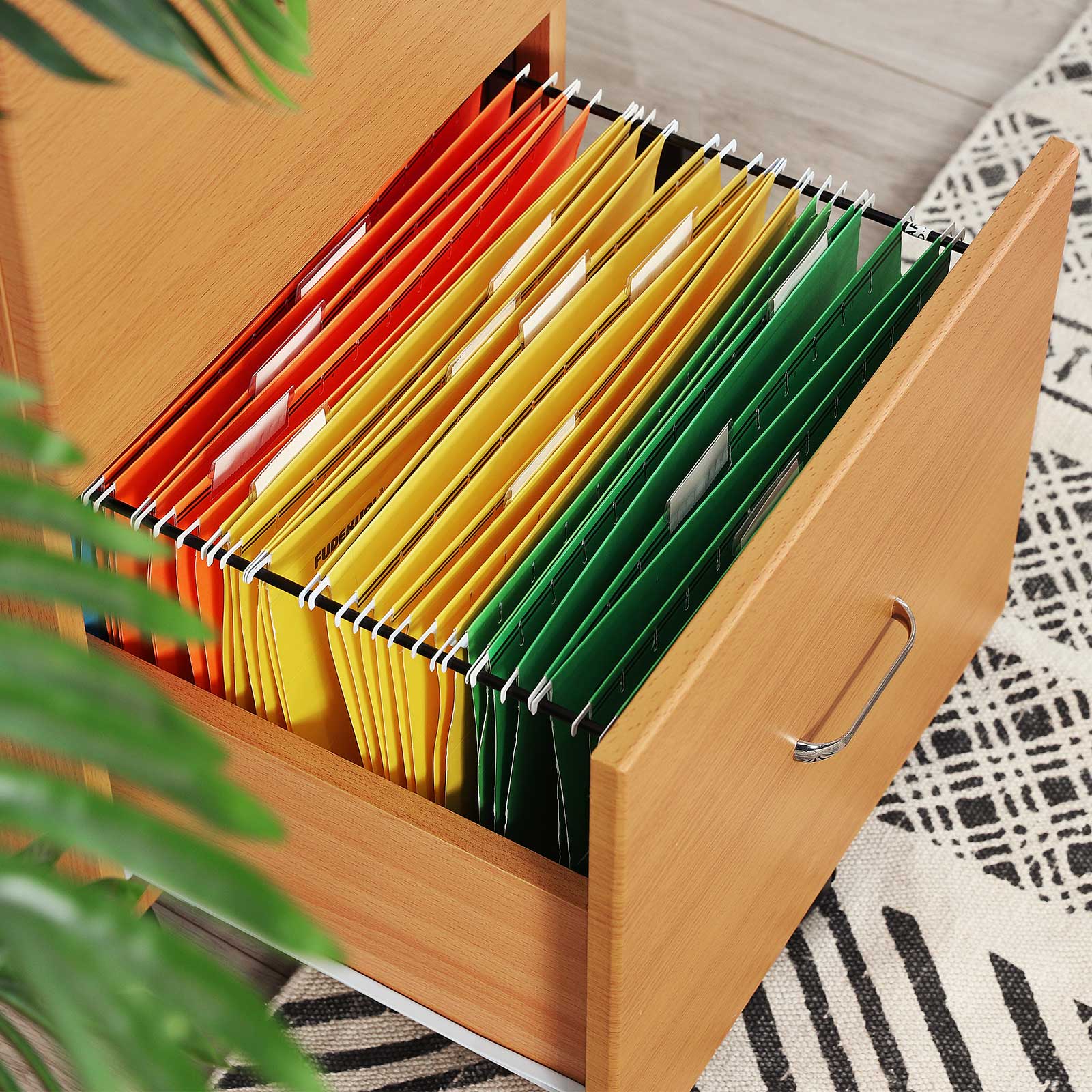 Schubladeneinheit mit 2 abschließbaren Schubladen – Robuster und mobiler Aktenschrank für Büro und Homeoffice