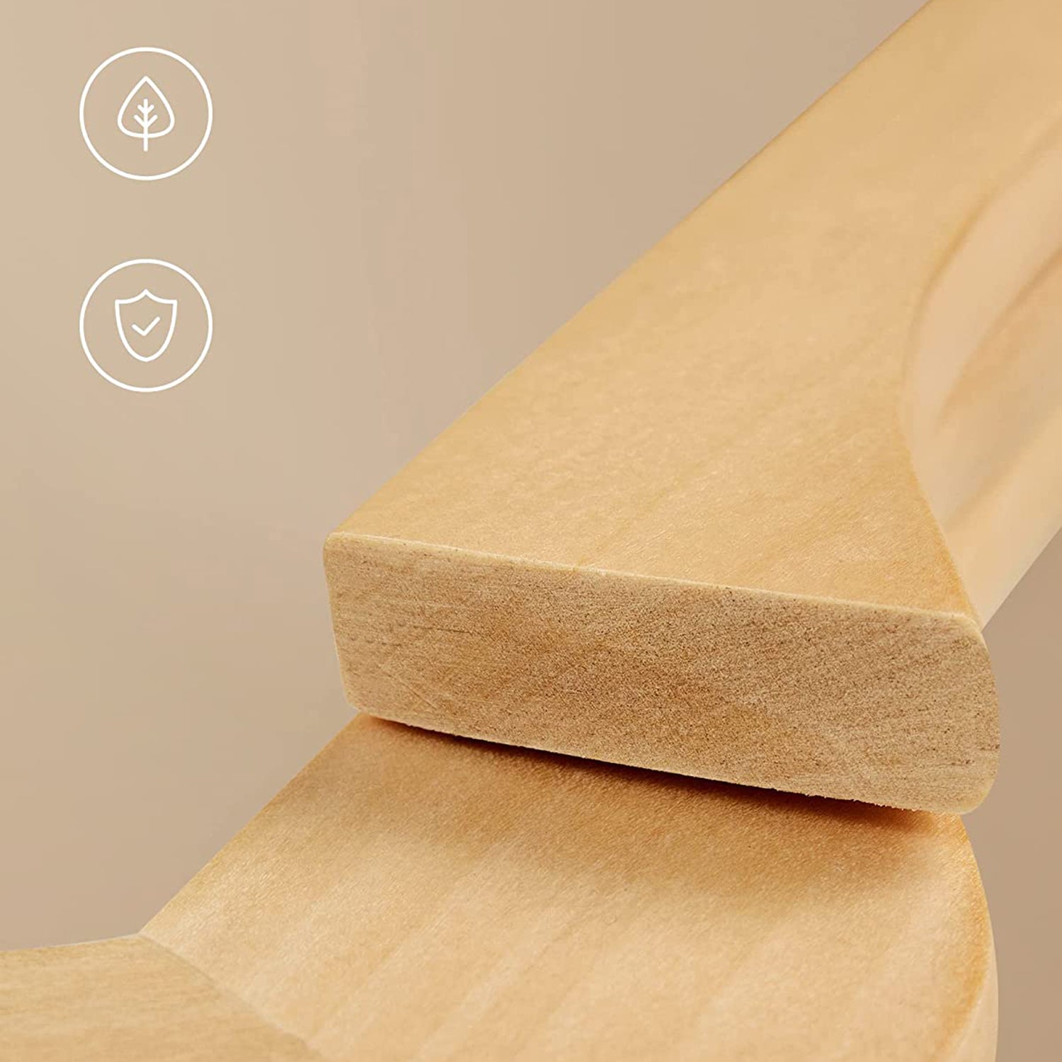 Luxuriöses Kleiderbügel-Set aus Holz – Massivholz Ahorn – mit rutschfestem Hosensteg und Schulterkerben – 360° drehbarer Haken