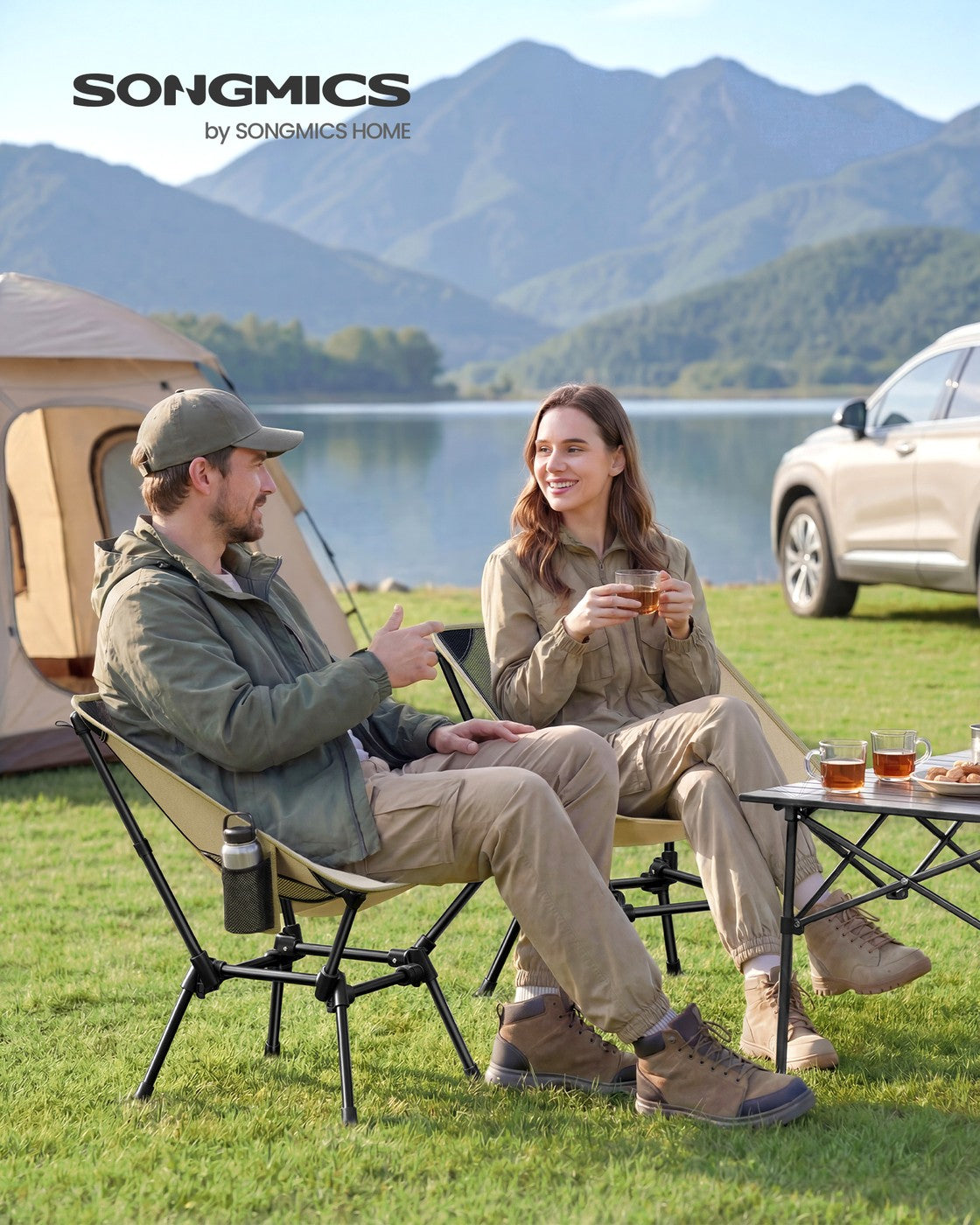 Klappbarer Campingstuhl - Verstellbarer Outdoor-Stuhl Mit Tragetasche - Leichter Strandstuhl