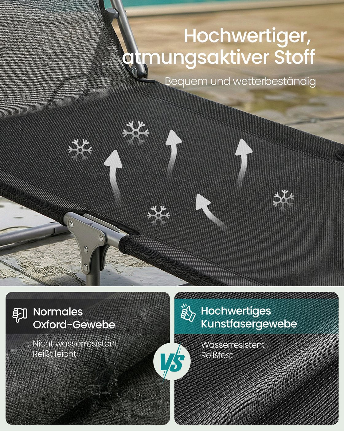 Klappbare Gartenliege Set Von 2 - Verstellbare Liegen Mit Sonnendach - Klappbare Relaxliegen Für Garten Und Balkon
