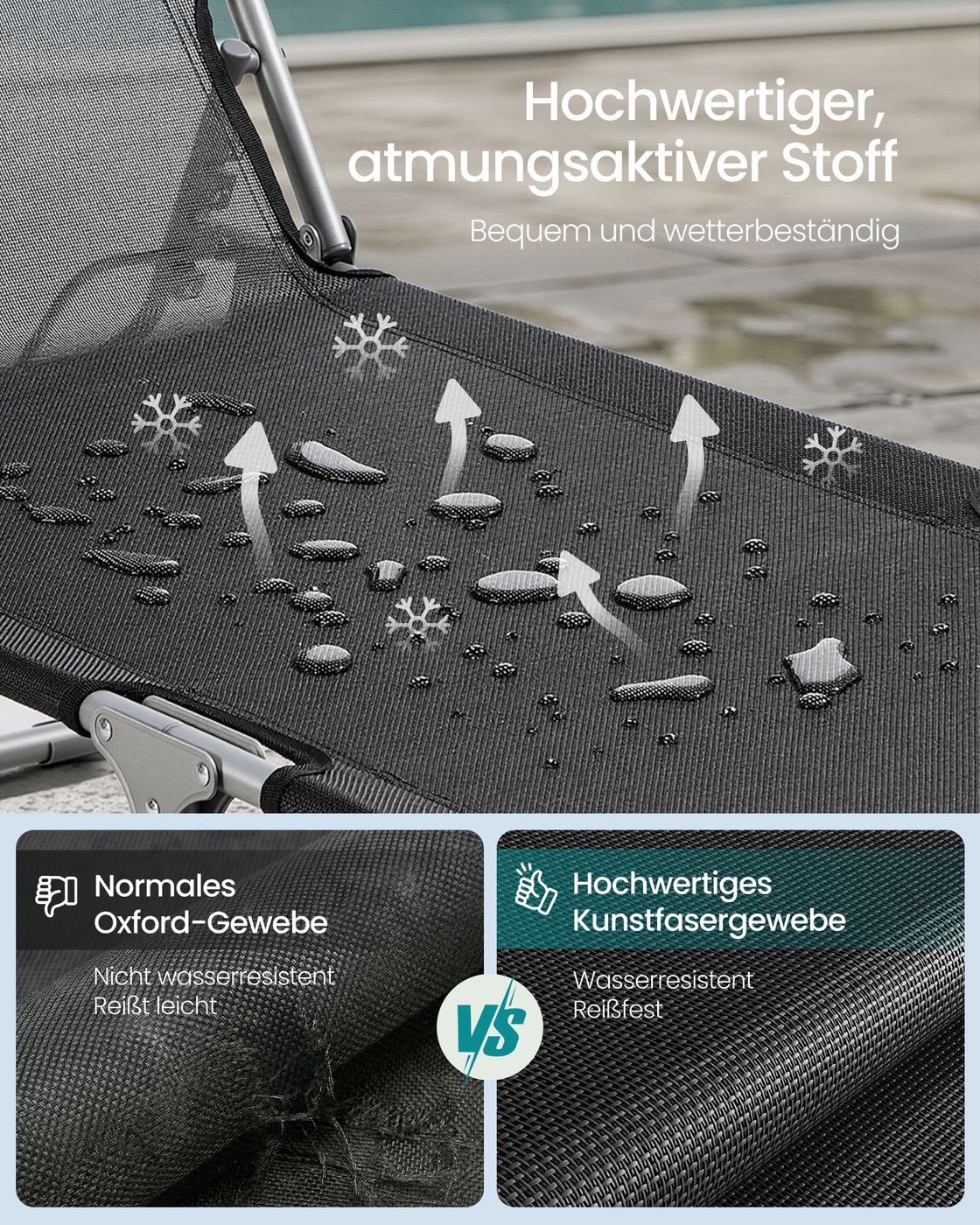 Set Von 2 Liegestühlen - Klappbar Mit Verstellbarer Rückenlehne - Für Garten Oder Strand