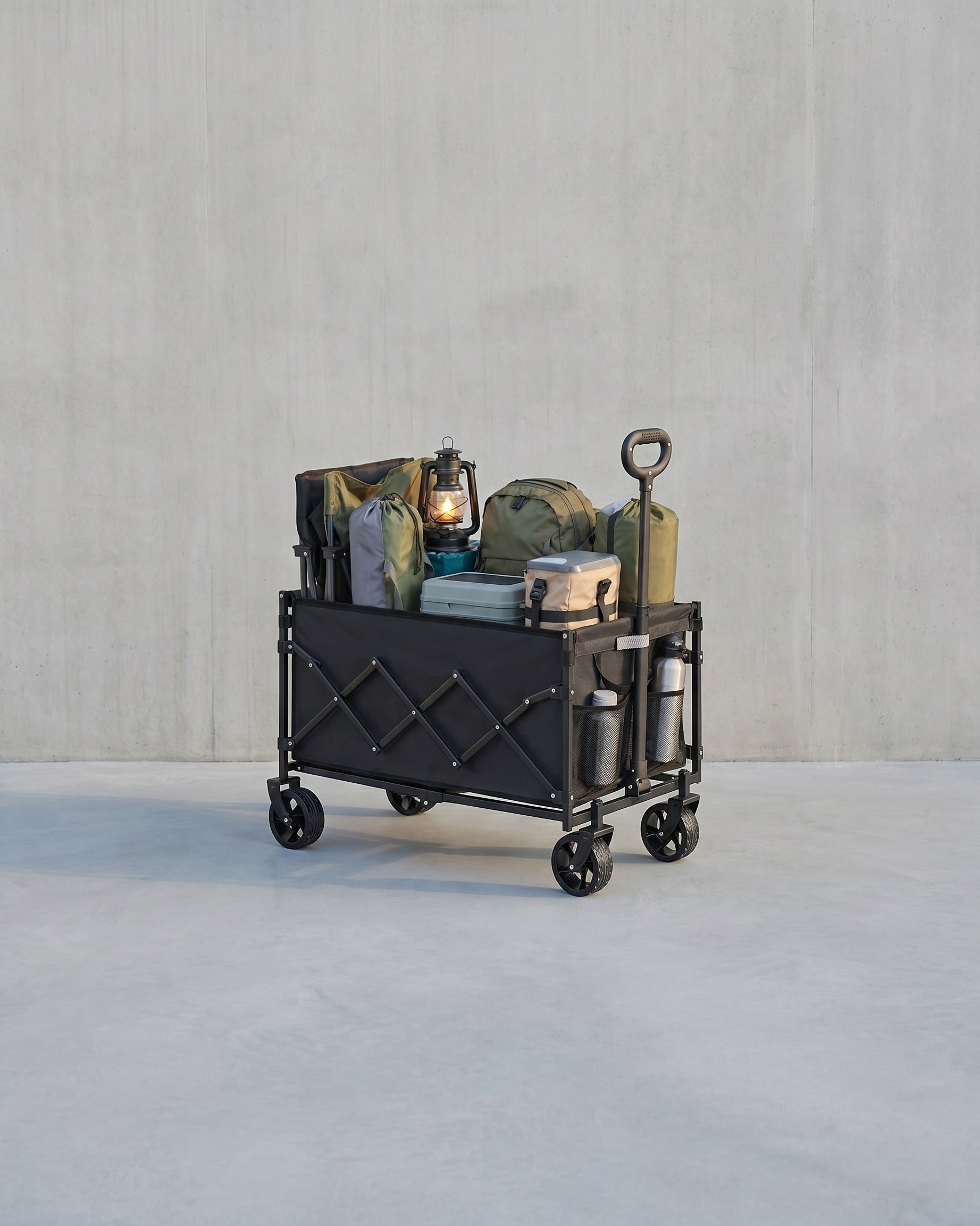 Klappbarer Bollerwagen - Transportwagen Mit Abnehmbaren Rädern - Handwagen Für Garten, Camping Und Strand