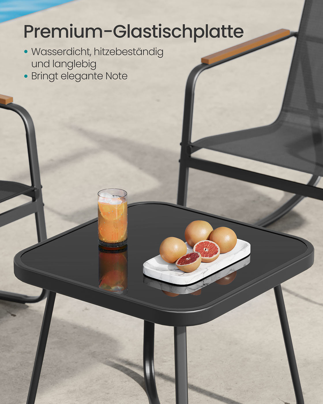 3-teiliges Gartenset - Balkonset - 2 Stühle mit Beistelltisch
