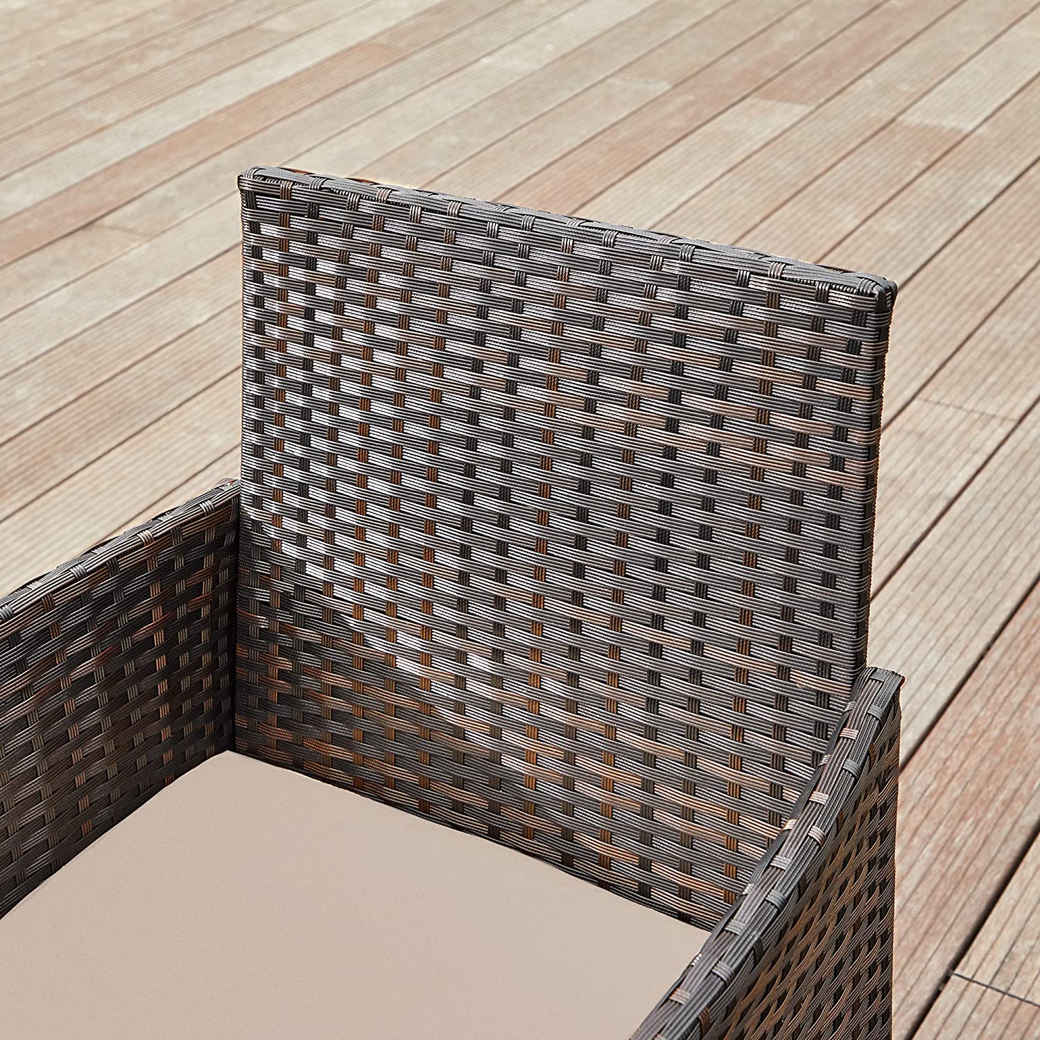 Rattanoptik Gartenset - Balkonset - Gartenstühle mit Tisch
