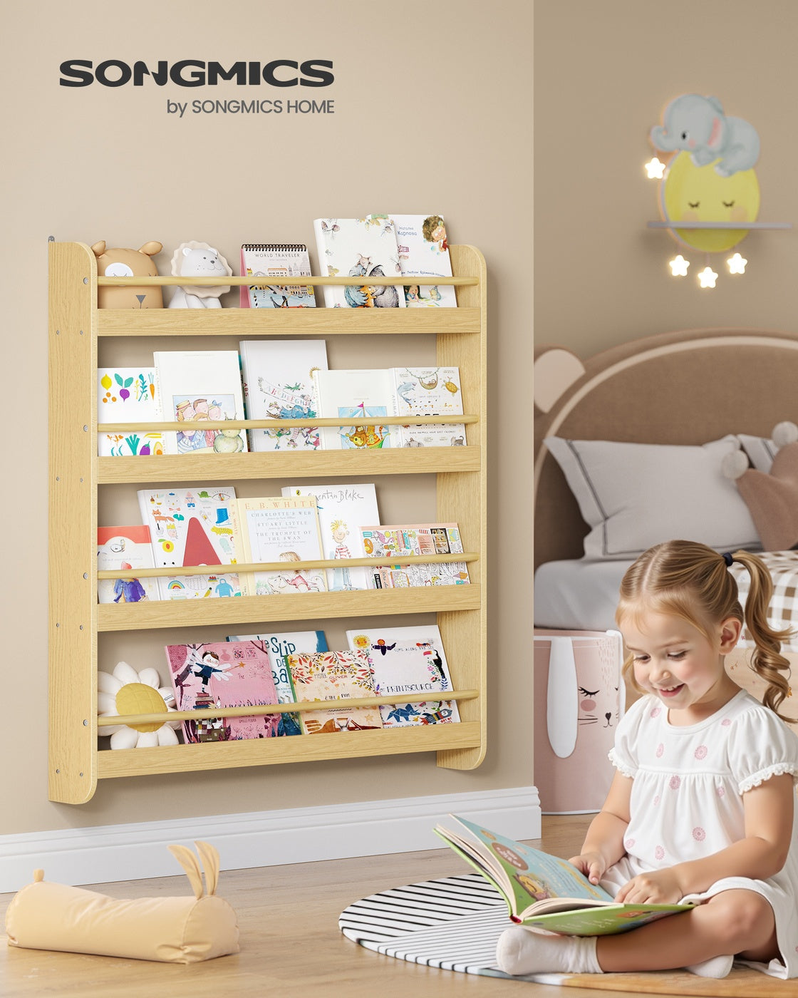 Kinder Bücherregal - 4 Ebenen - Für Kinderzimmer Und Spielzimmer