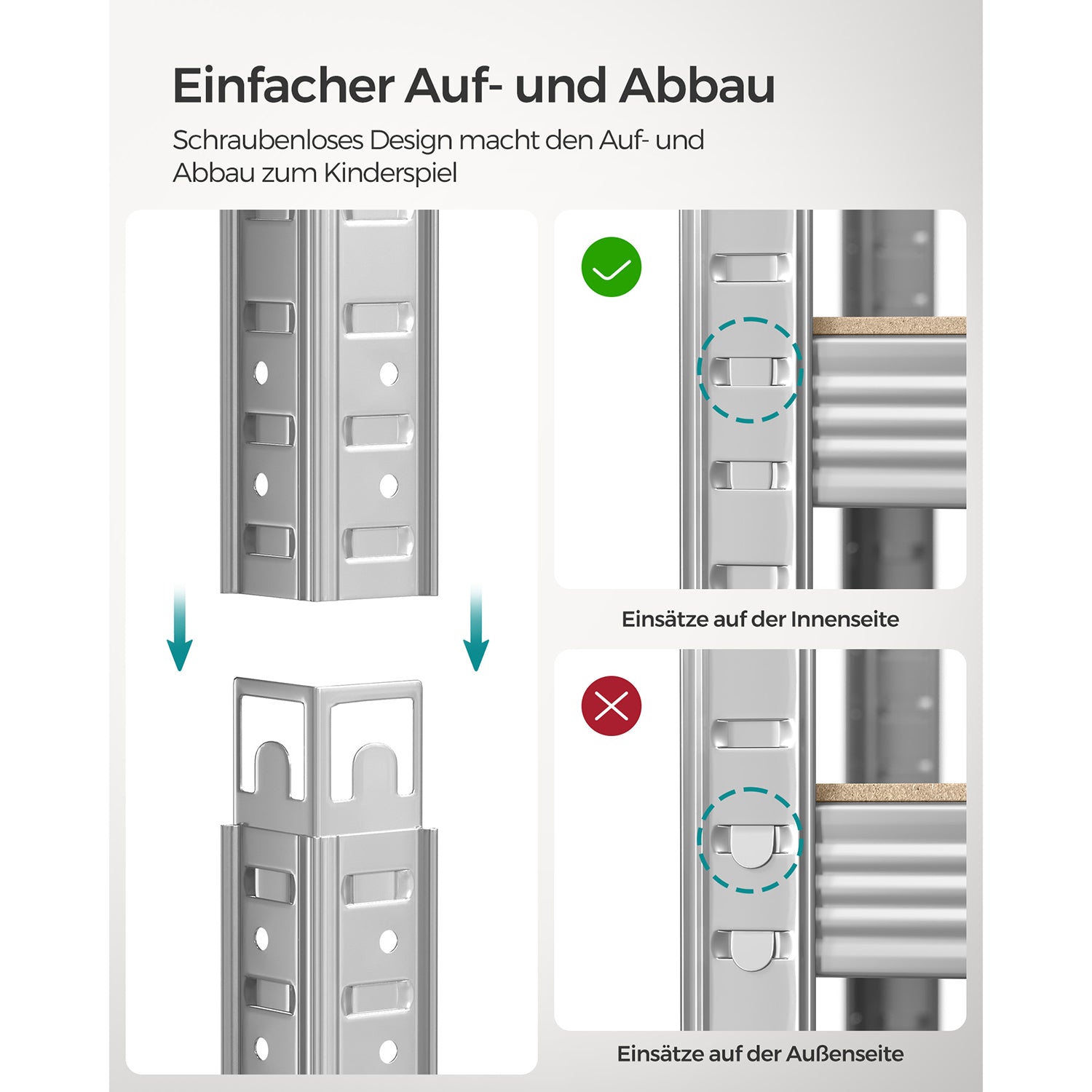 Lagerregal / Schwerlastregal – verstellbare Böden – bis 120 kg pro Boden – Stahlrahmen für Küche, Garage & Abstellraum