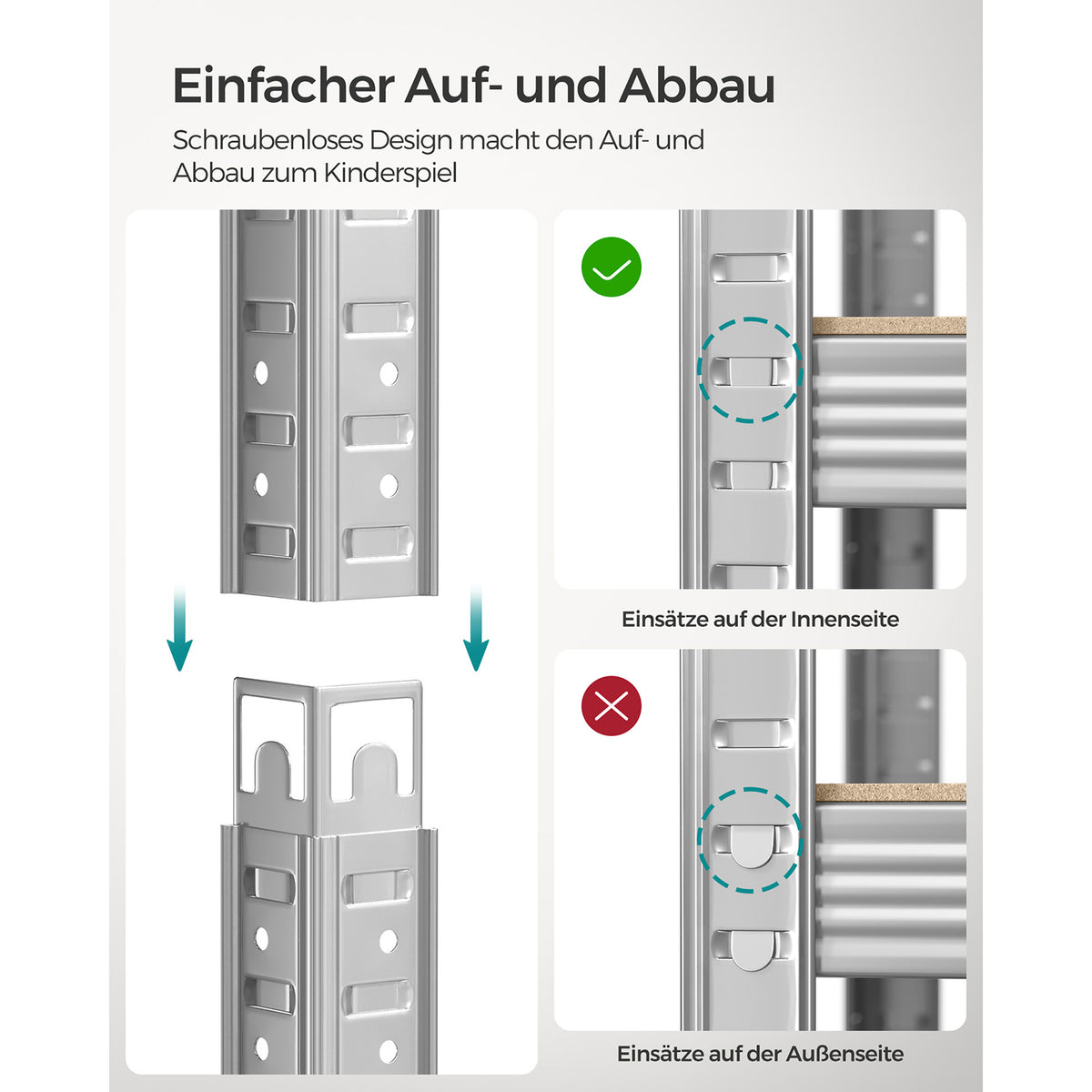 Lagerregal / Schwerlastregal – verstellbare Böden – bis 120 kg pro Boden – Stahlrahmen für Küche, Garage & Abstellraum