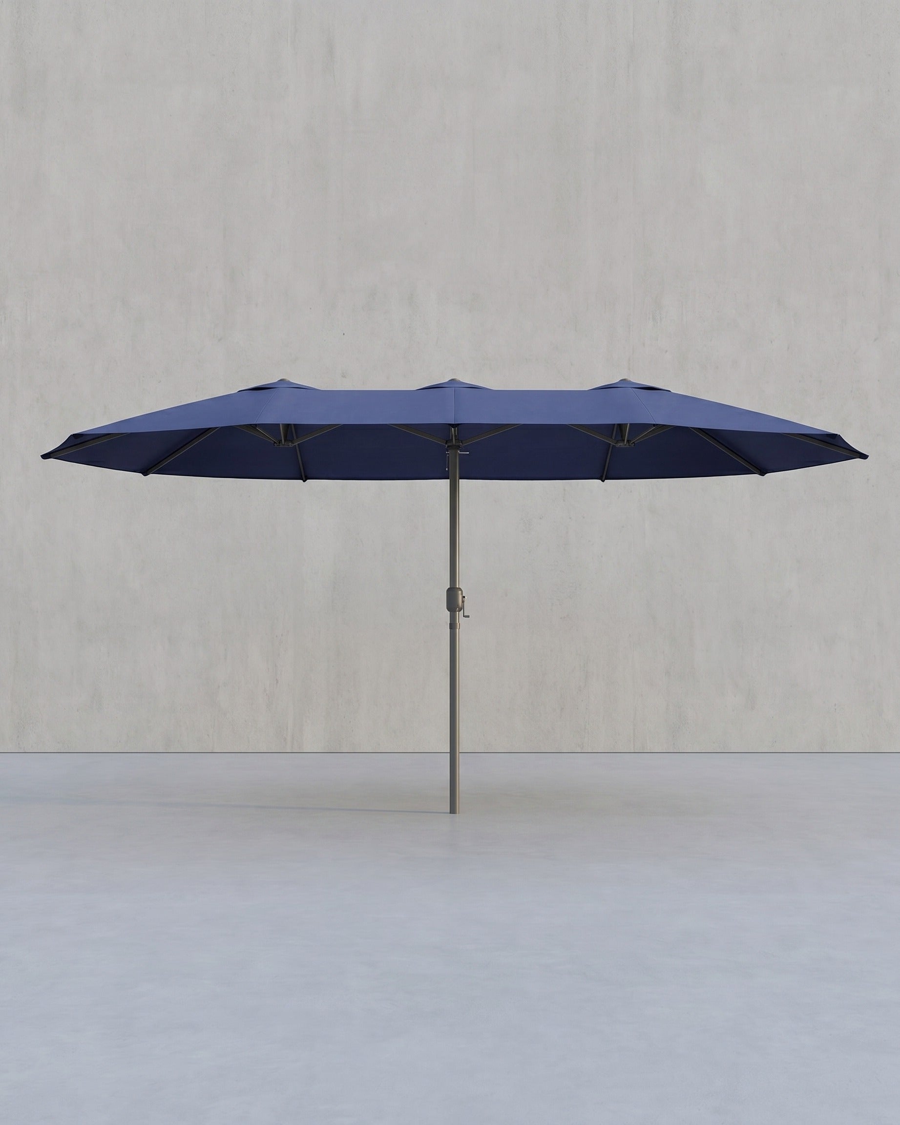 Doppelschirm 460 x 270 cm, – UV-Schutz UPF 50+ – Mit Korkkurbel – Blau