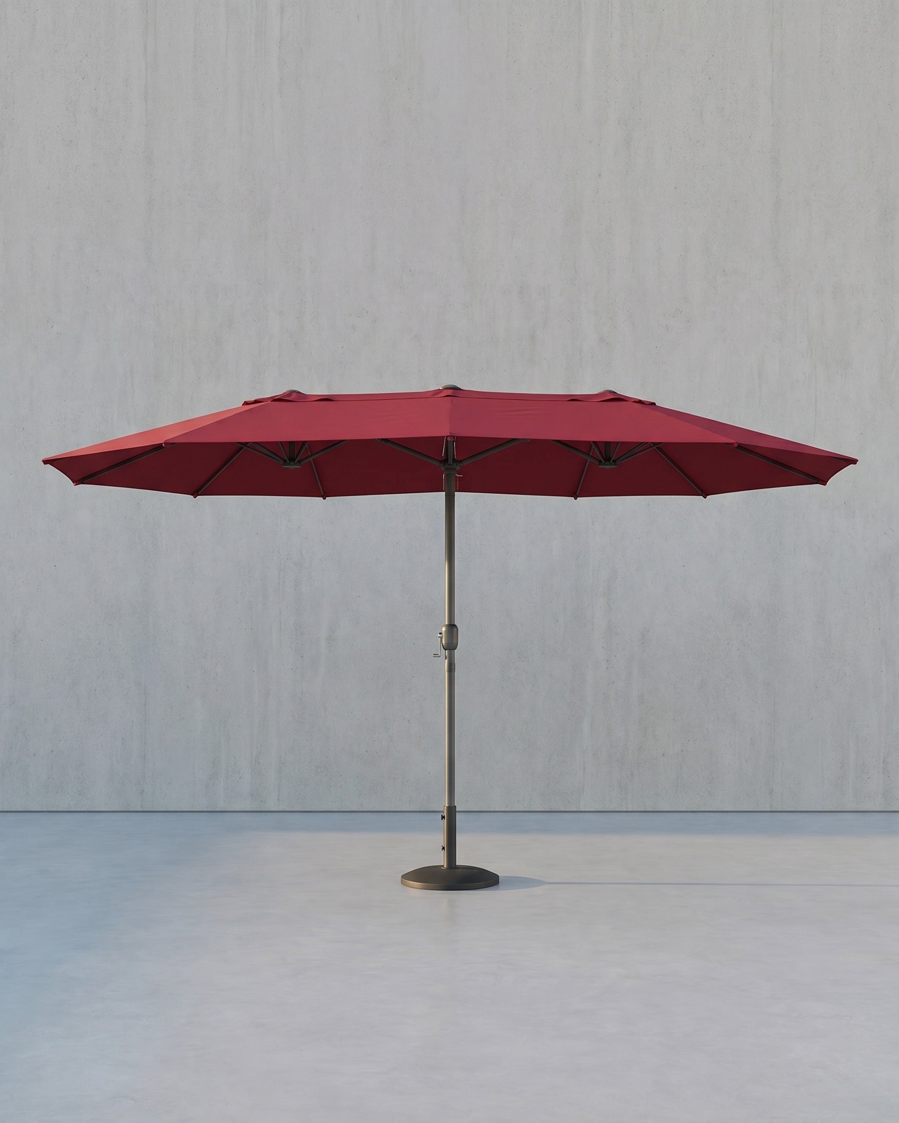 Doppelschirm 460 x 270 cm, – UV-Schutz UPF 50+ – Mit Korkkurbel – Rot