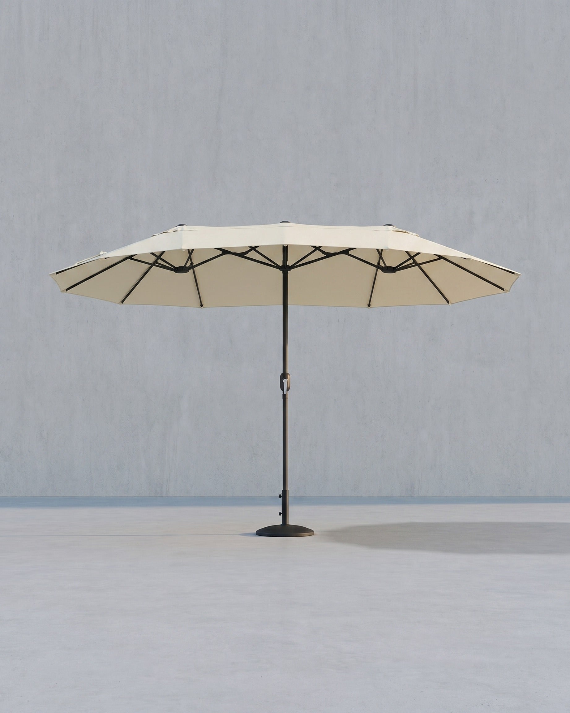 Doppelschirm 460 x 270 cm, – UV-Schutz UPF 50+ – Mit Korkkurbel – Beige