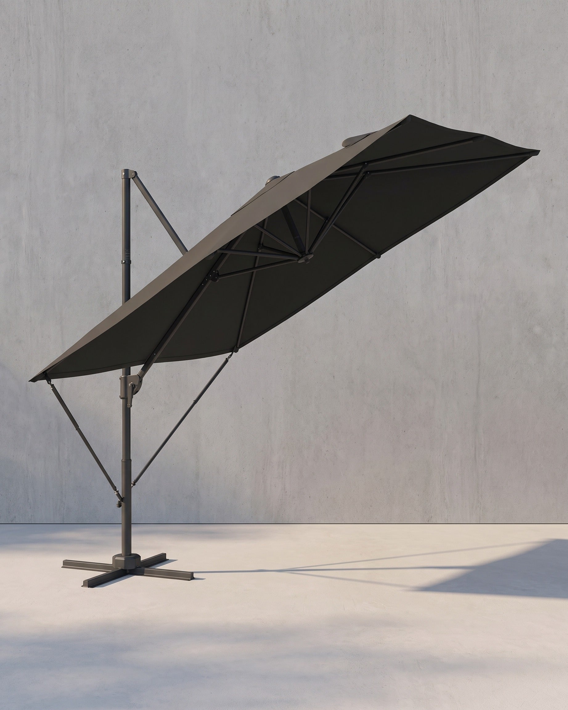 Ampelschirm 270 x 270 cm - Stufenlos verstellbar und 360° drehbar – Dunkelgrau