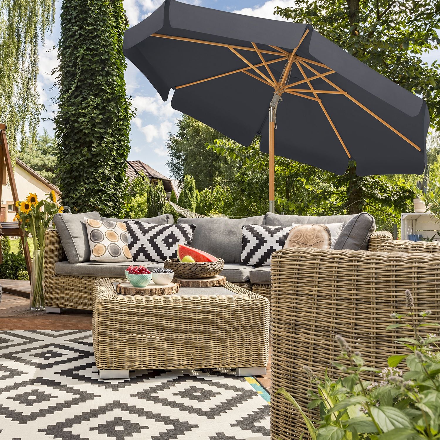 Neigbarer Sonnenschirm – Garten – 300 oder 270 cm