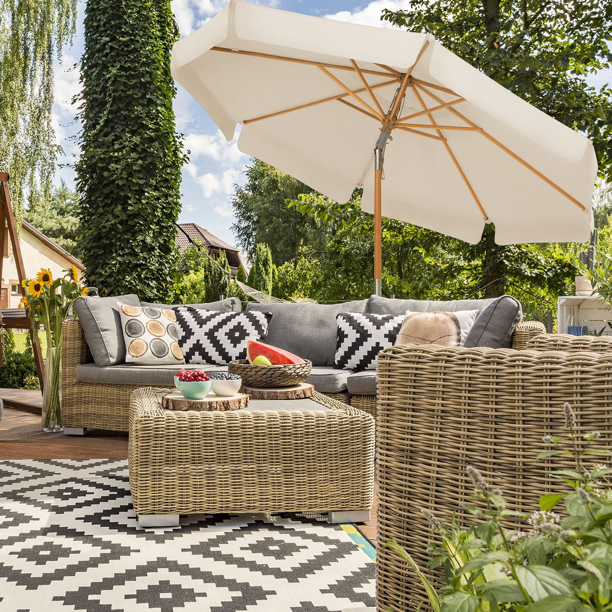 Neigbarer Sonnenschirm – Garten – 300 oder 270 cm
