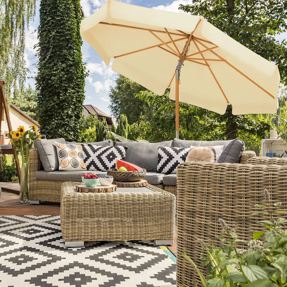 Neigbarer Sonnenschirm – Garten – 300 oder 270 cm