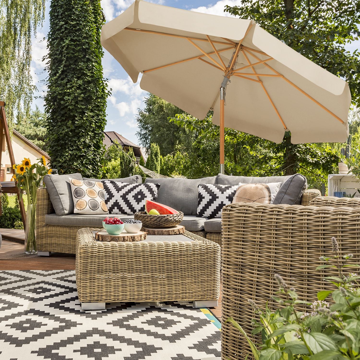 Neigbarer Sonnenschirm – Garten – 300 oder 270 cm