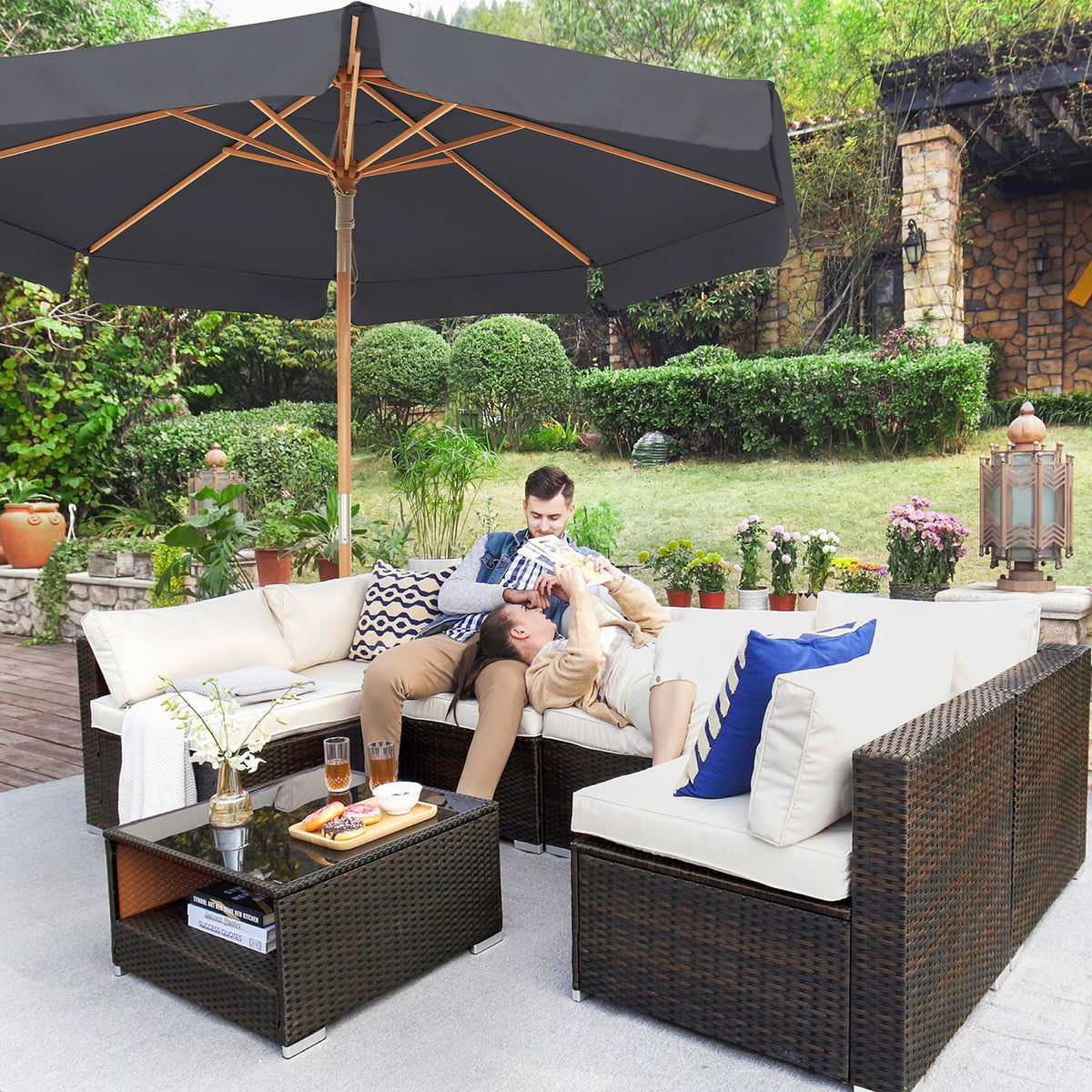 Neigbarer Sonnenschirm – Garten – 300 oder 270 cm
