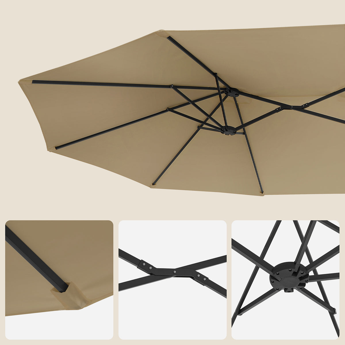 Doppelsonnenschirm 460 x 270 cm – Extra groß mit UV-Schutz und Kurbel