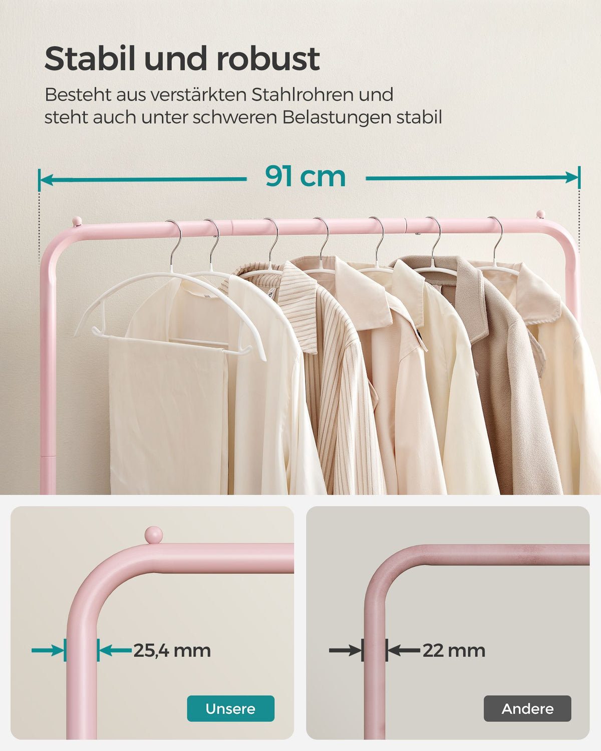 Kleiderständer auf Rollen – mobil – hohe Tragkraft – praktisch und vielseitig