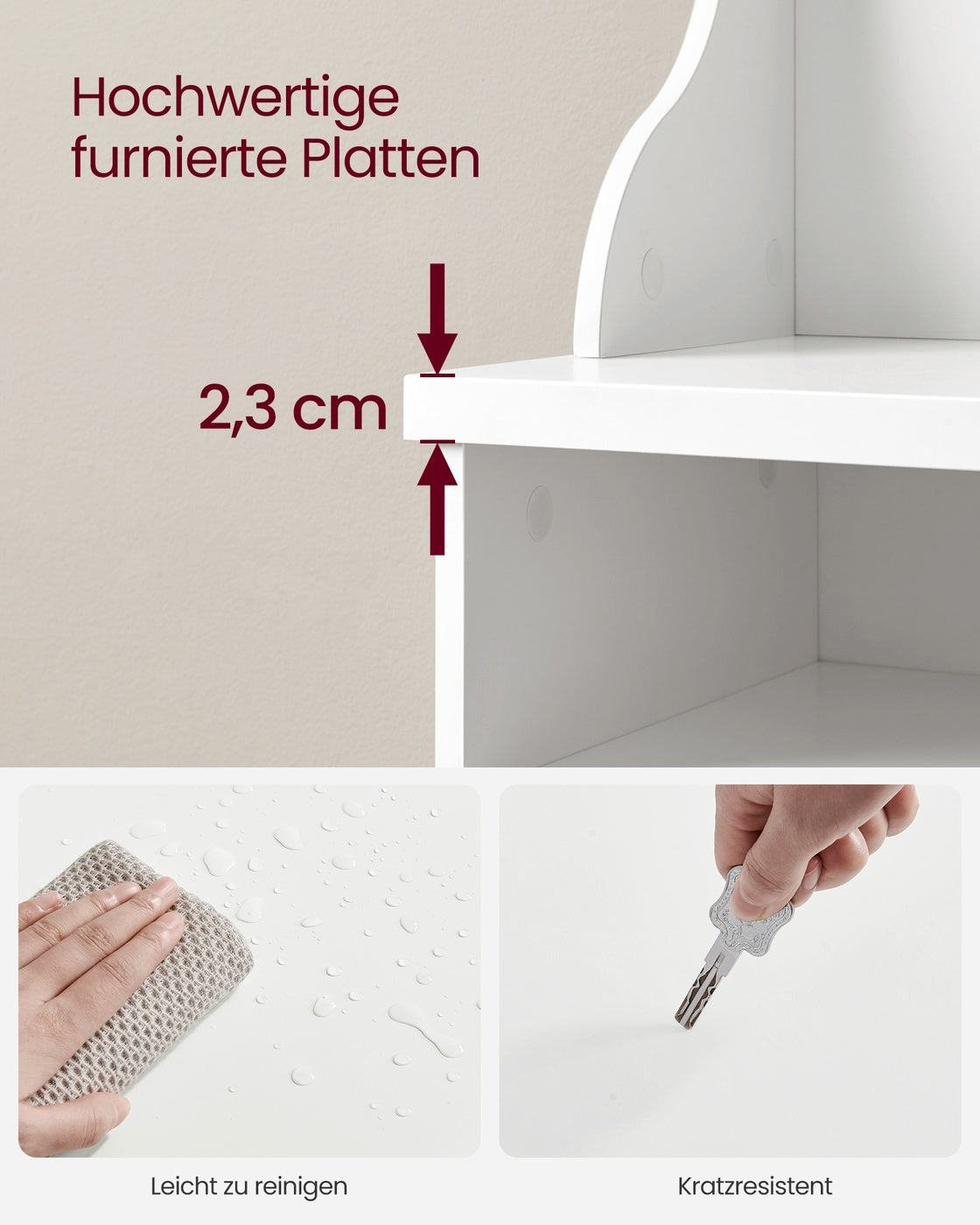 Garderobe mit Schuhbank – Kleiderschrank mit Bank und verstellbaren Einlegeböden – mit Haken – platzsparendes Design