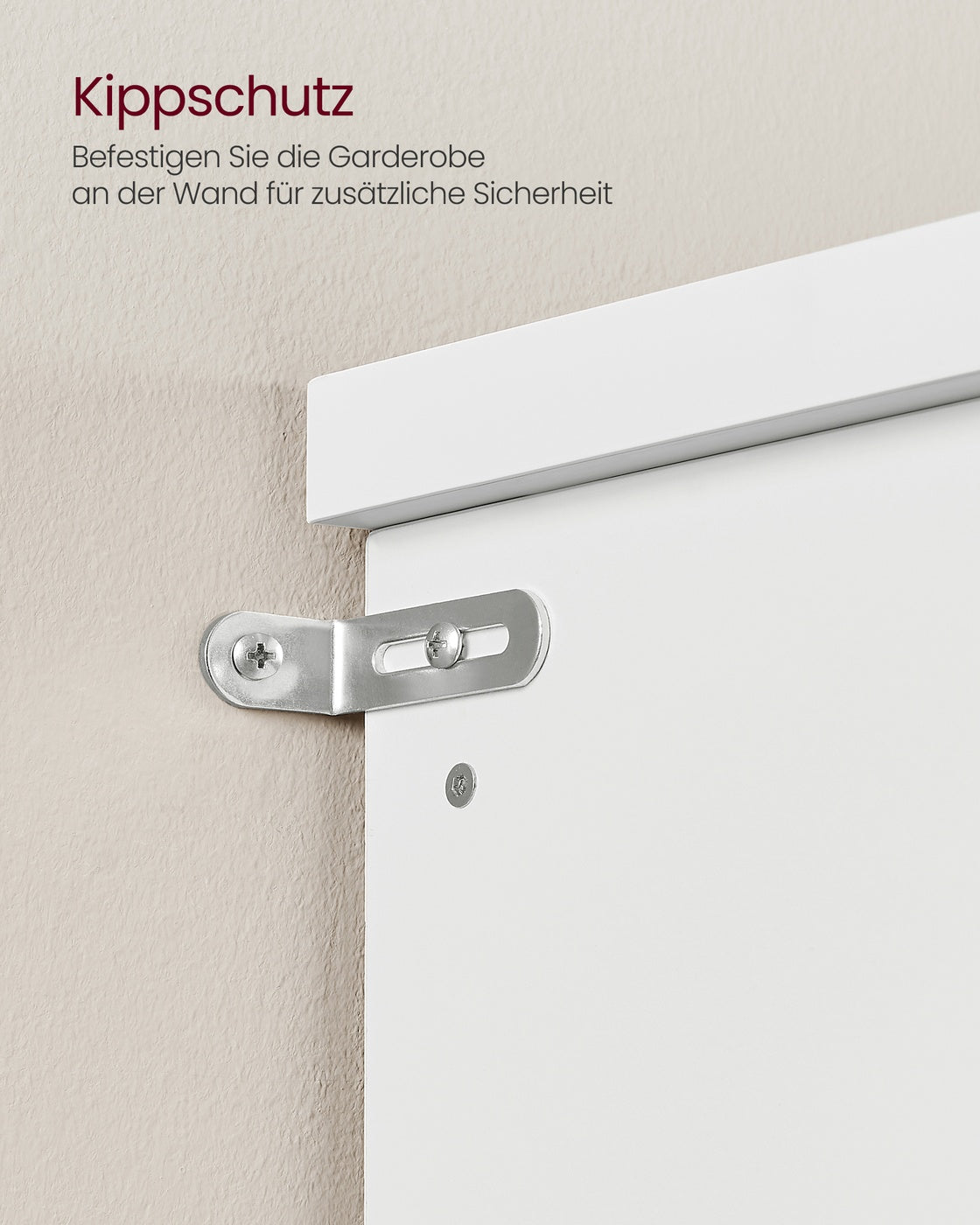 Garderobe mit Schuhbank – Kleiderschrank mit Bank und verstellbaren Einlegeböden – mit Haken – platzsparendes Design