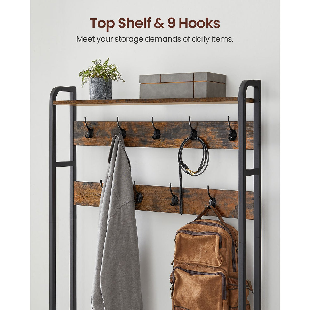 Garderobe mit Bank und Schuhschrank - Industriedesign - 4-in-1 Flurmöbel 85 cm