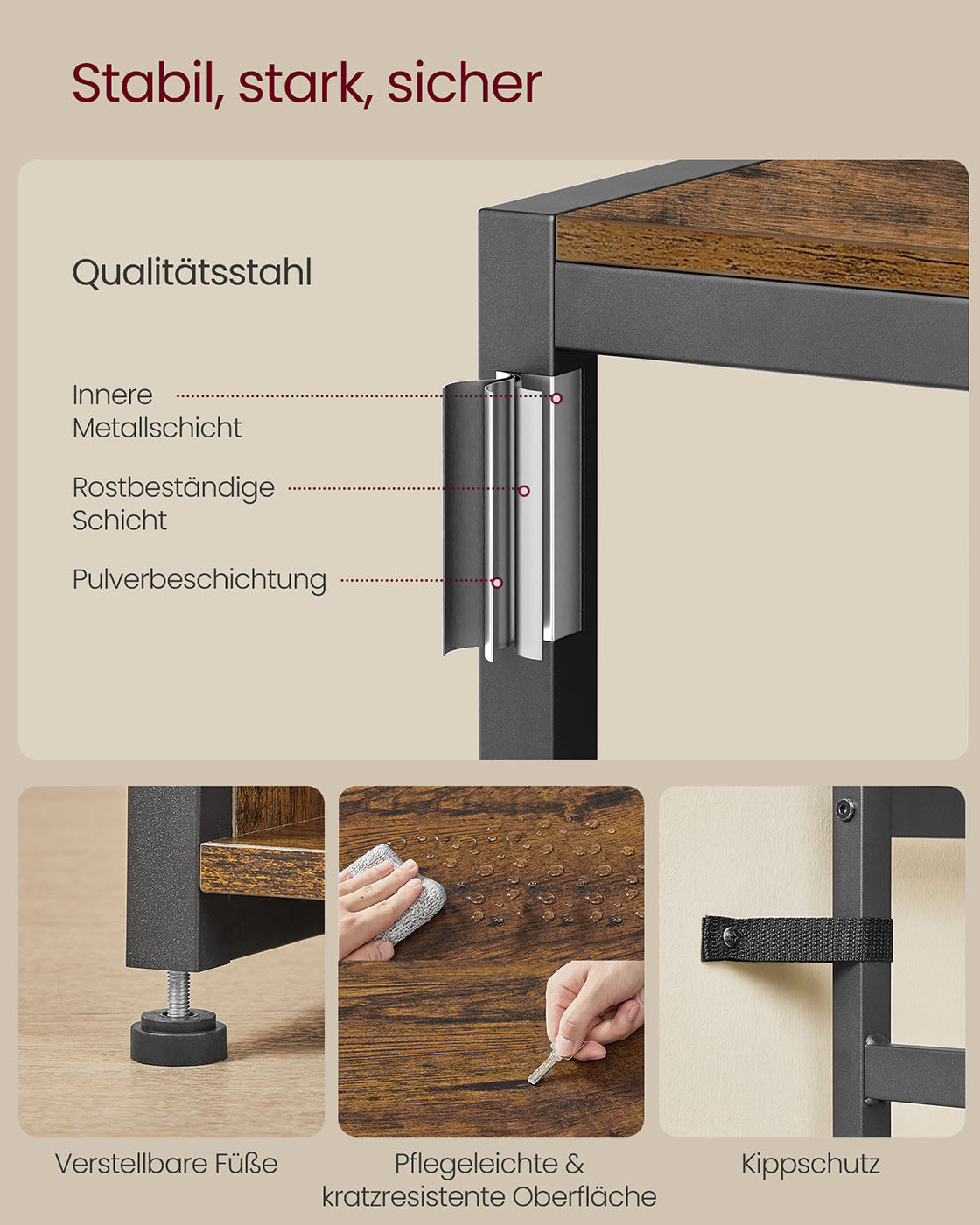 Garderobe mit Sitzbank und Schuhregal – Industriedesign – 4-in-1-Design