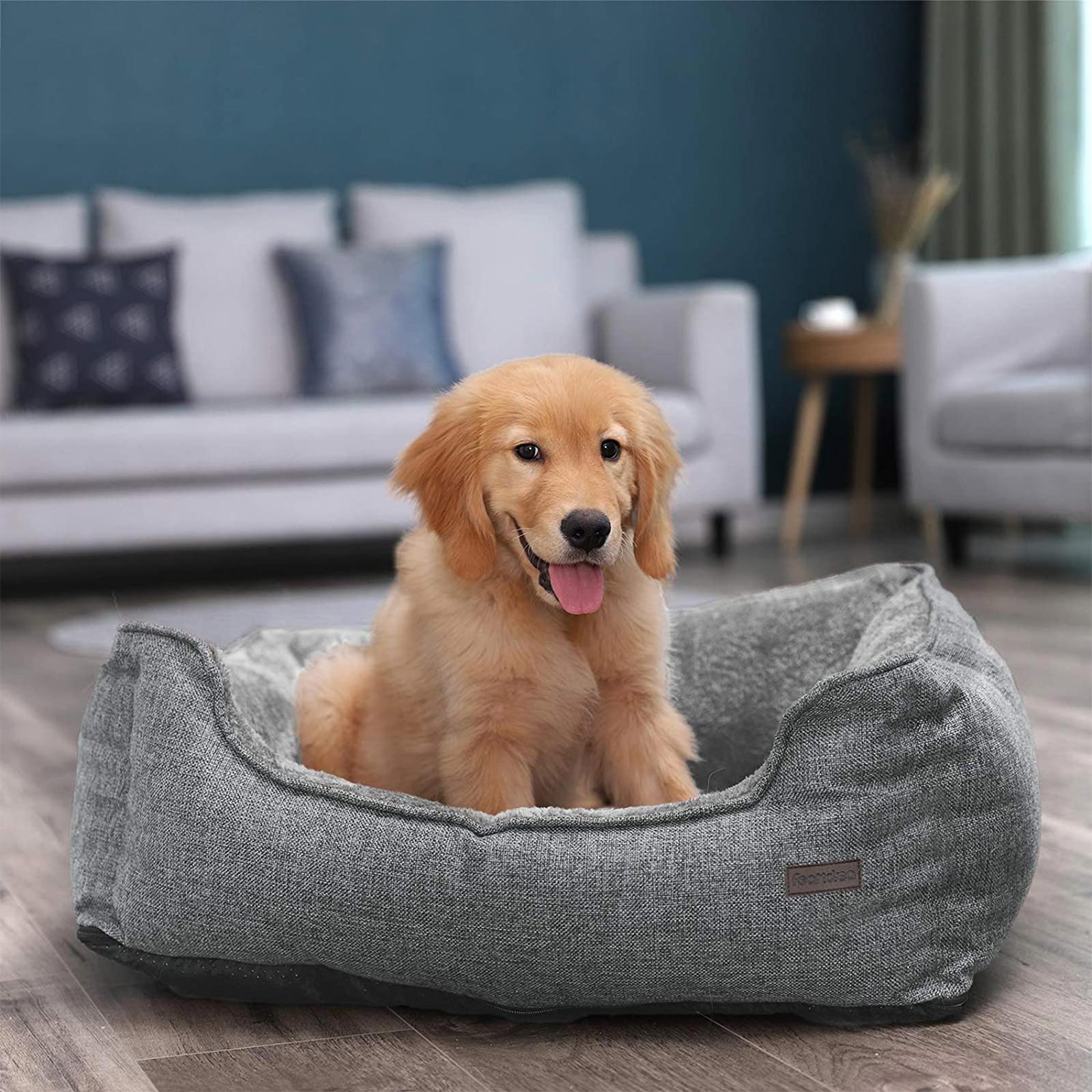Komfortables Hundebett - Hundekorb rutschfest - Abnehmbarer Bezug