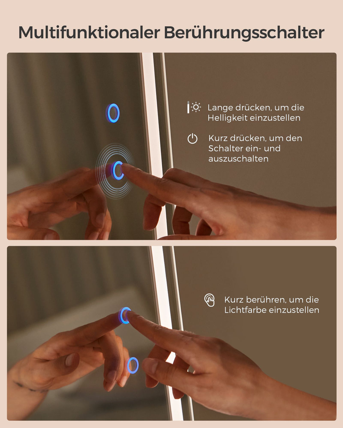 Spiegelschrank mit LED - Schmuckschrank - Standspiegel mit Stauraum