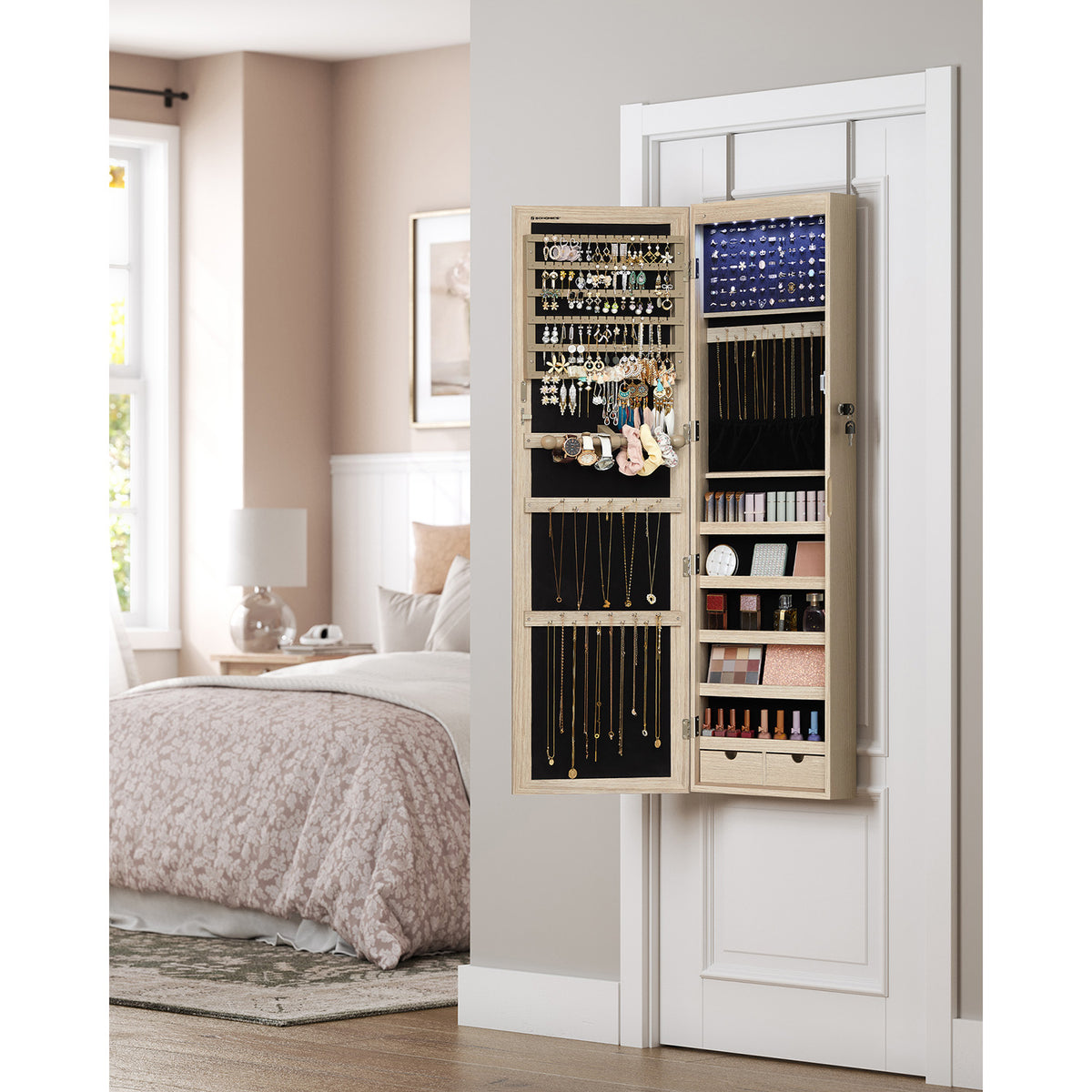 Hängender Schmuckspiegelschrank mit Stauraum – Elegant & Funktional