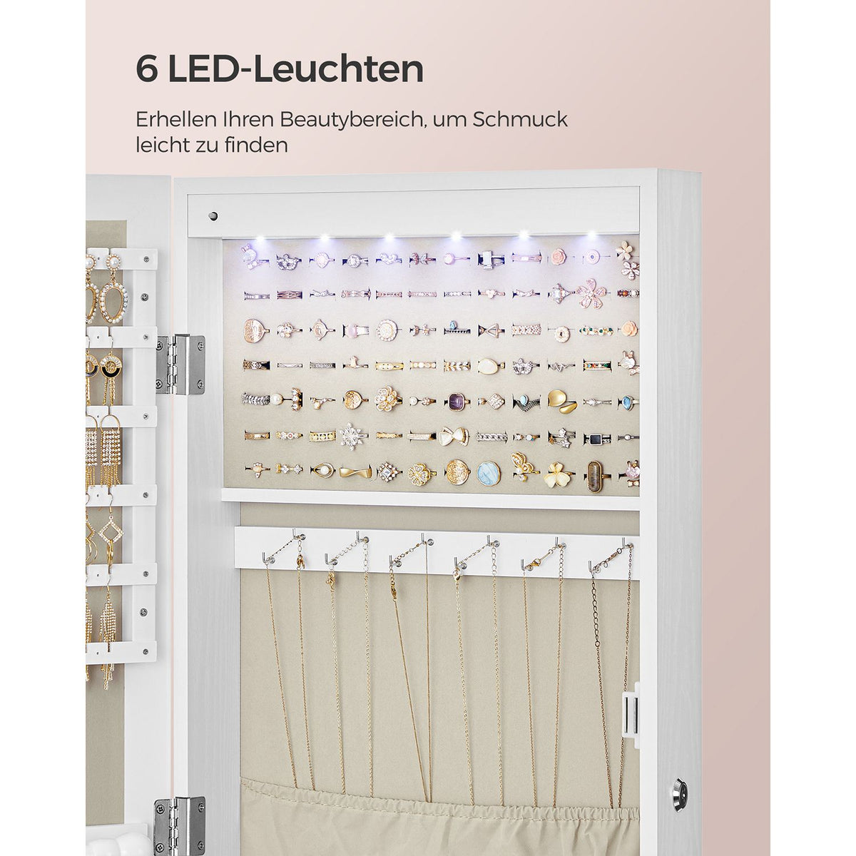 Hängender Schmuckspiegelschrank mit Stauraum – Elegant & Funktional