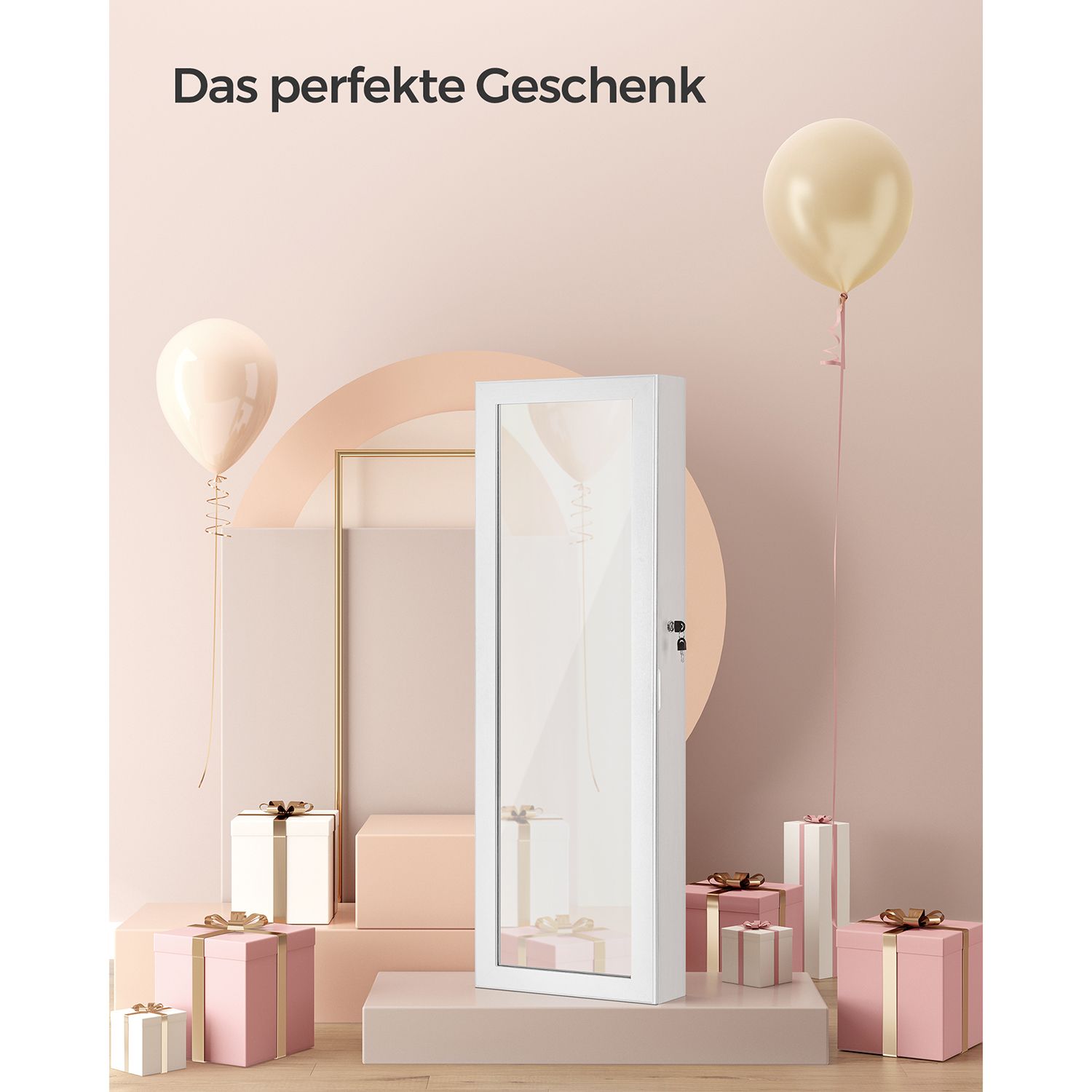 Hängender Schmuckspiegelschrank mit Stauraum – Elegant & Funktional
