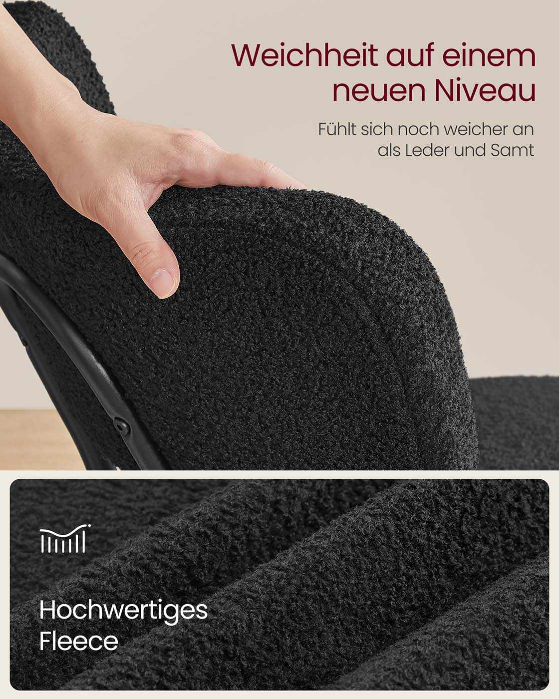 Moderne Esszimmerstühle – 2er-Set – Mit Vlies gepolstert – Runde Sitzfläche mit Rückenlehne