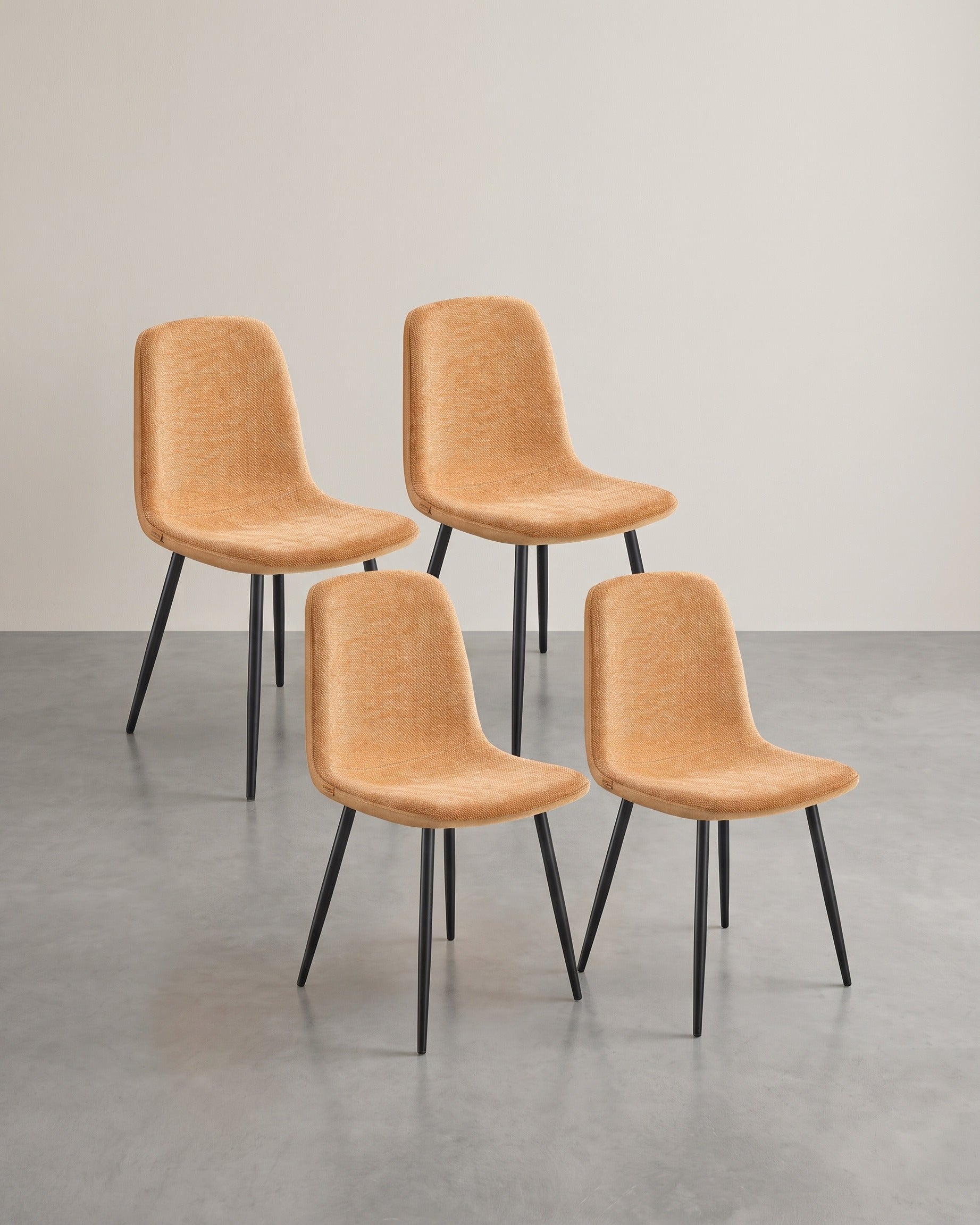 4er-Set Esszimmerstühle – Chenille & PU – Elegant und bequem – Braun